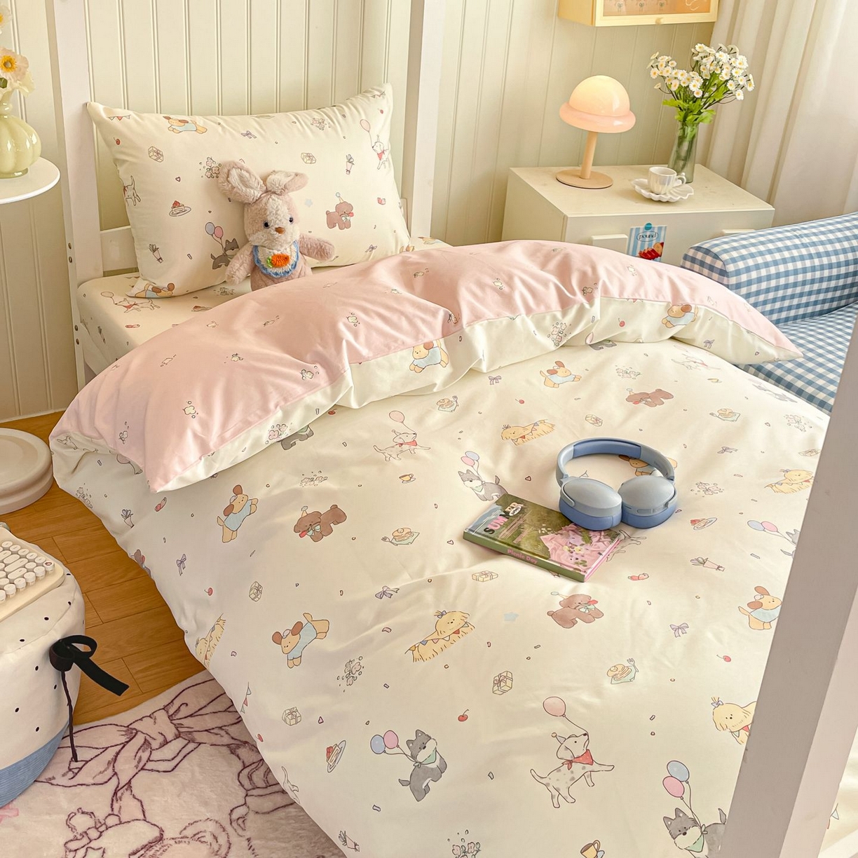 91家纺网 家纺一手货源 找家纺 寻米 2026新款春夏13070印花三件套单品系列-单被套 查理和小伙伴