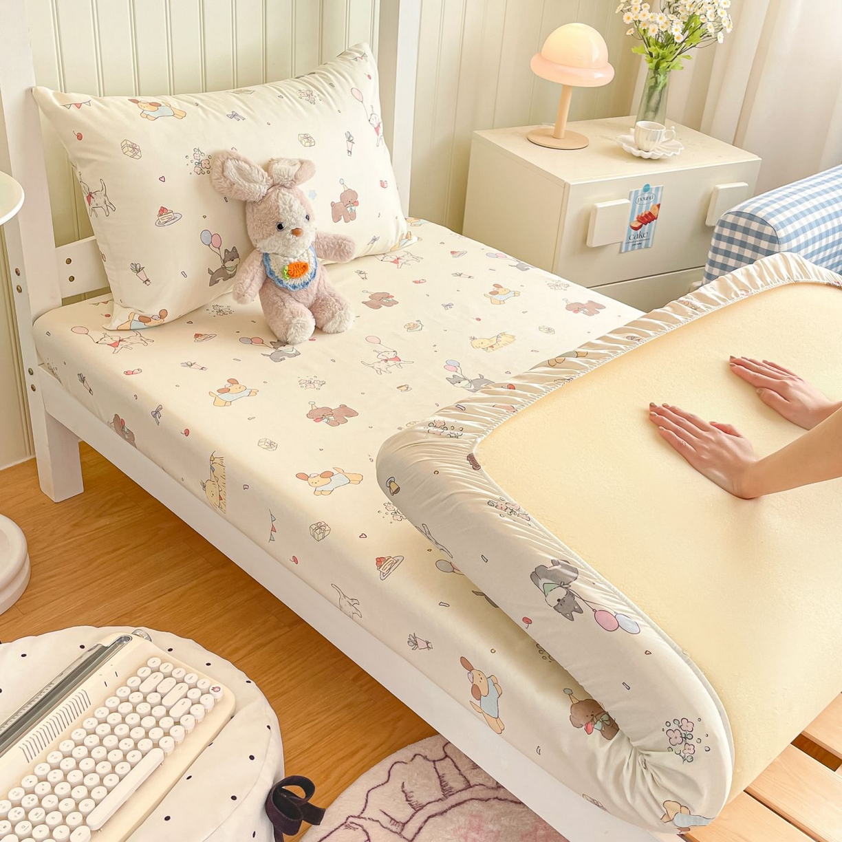 91家纺网 家纺一手货源 找家纺 寻米 2026新款春夏13070印花三件套单品系列-单被套 查理和小伙伴