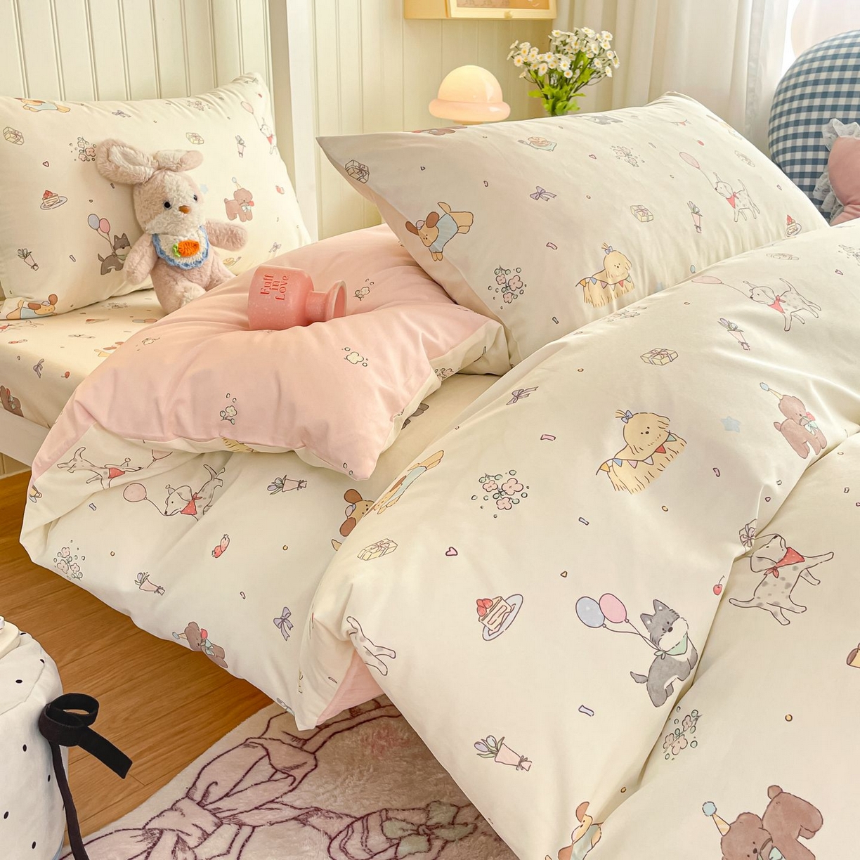 91家纺网 家纺一手货源 找家纺 寻米 2026新款春夏13070印花三件套单品系列-单被套 查理和小伙伴