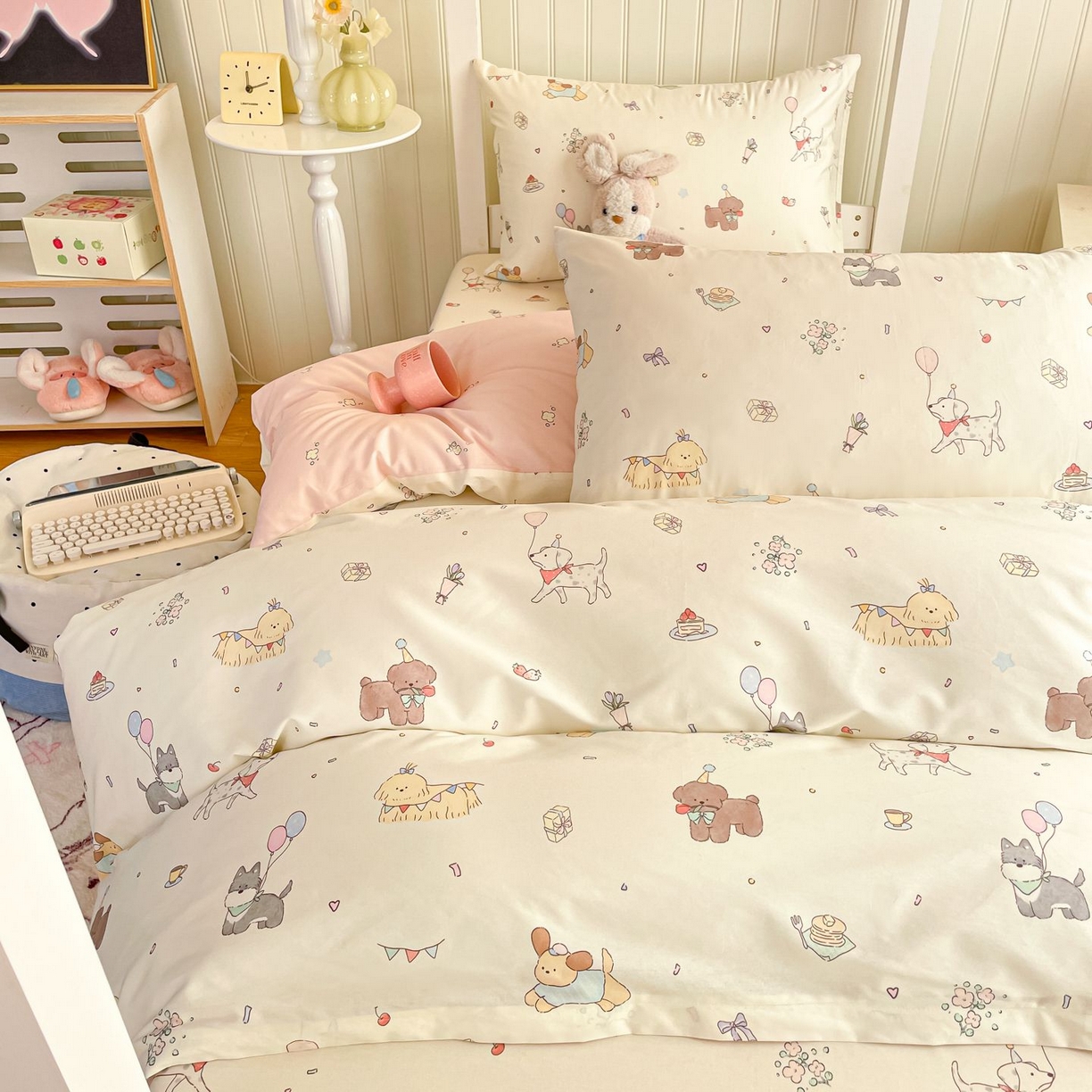 91家纺网 家纺一手货源 找家纺 寻米 2026新款春夏13070印花三件套单品系列-单被套 查理和小伙伴