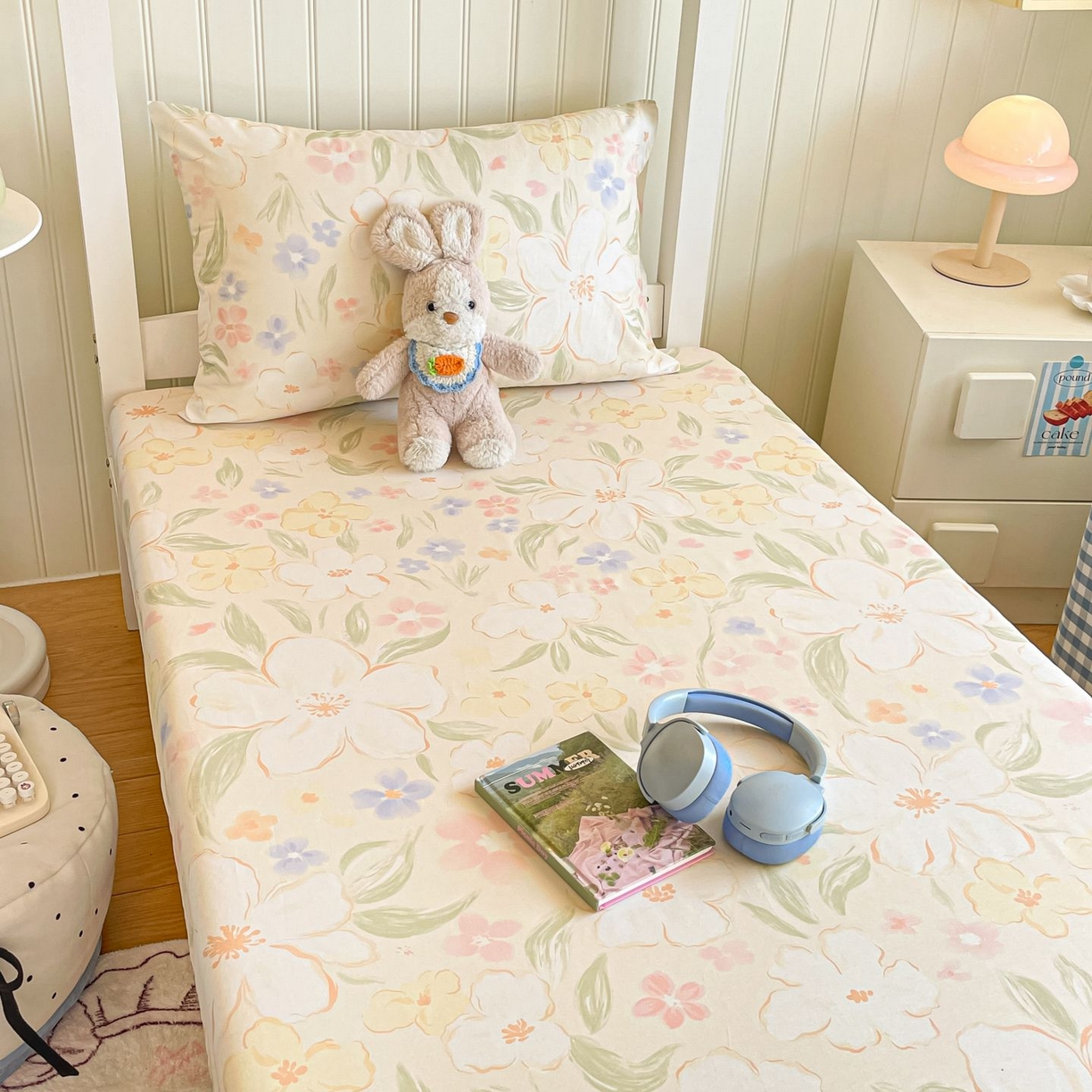 91家纺网 家纺一手货源 找家纺 寻米 2026新款春夏13070印花三件套单品系列-单被套 春风里-杏色