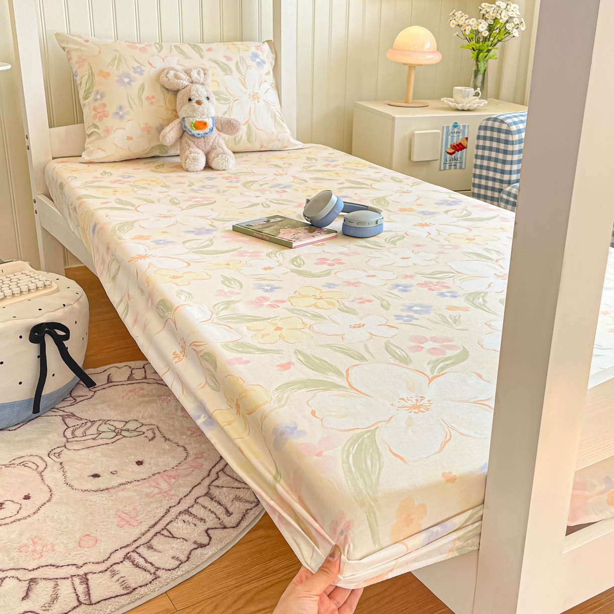 91家纺网 家纺一手货源 找家纺 寻米 2026新款春夏13070印花三件套单品系列-单被套 春风里-杏色