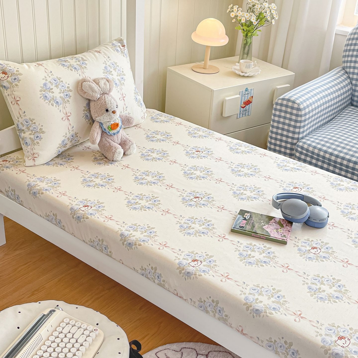 91家纺网 家纺一手货源 找家纺 寻米 2026新款春夏13070印花三件套单品系列-单被套 花园凯蒂