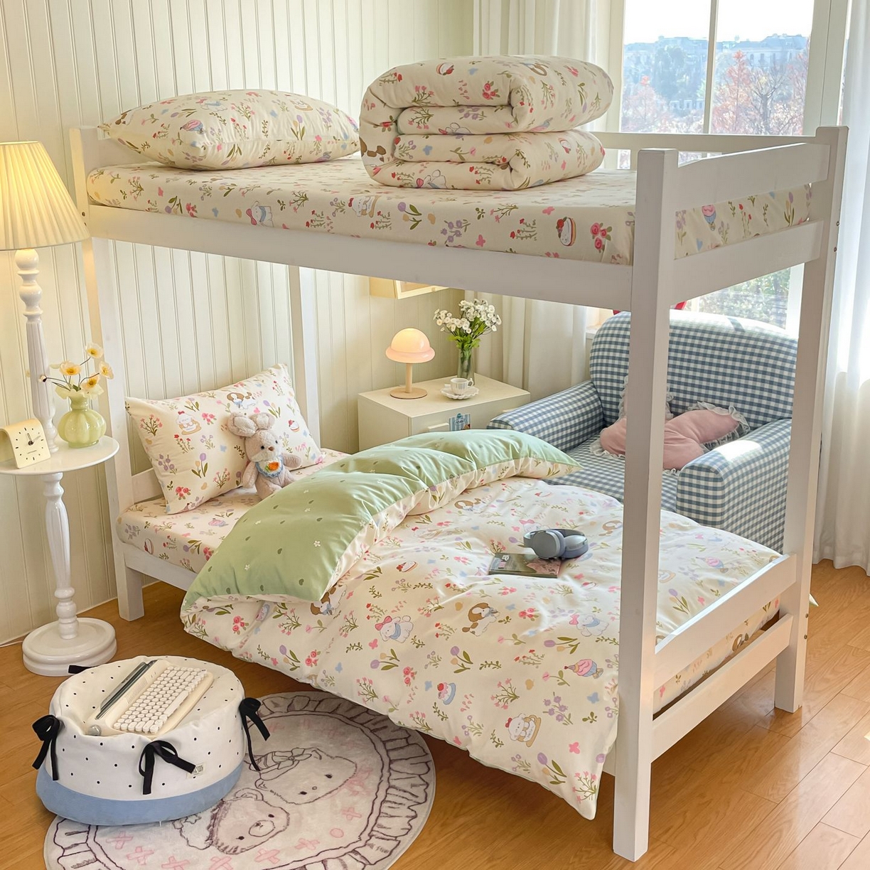 91家纺网 家纺一手货源 找家纺 寻米 2026新款春夏13070印花三件套单品系列-单被套 花园小狗