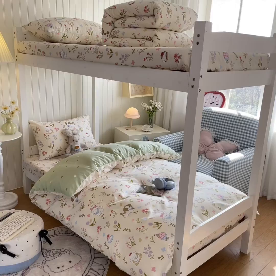 91家纺网 家纺一手货源 找家纺 寻米 2026新款春夏13070印花三件套单品系列-单被套 花园小狗