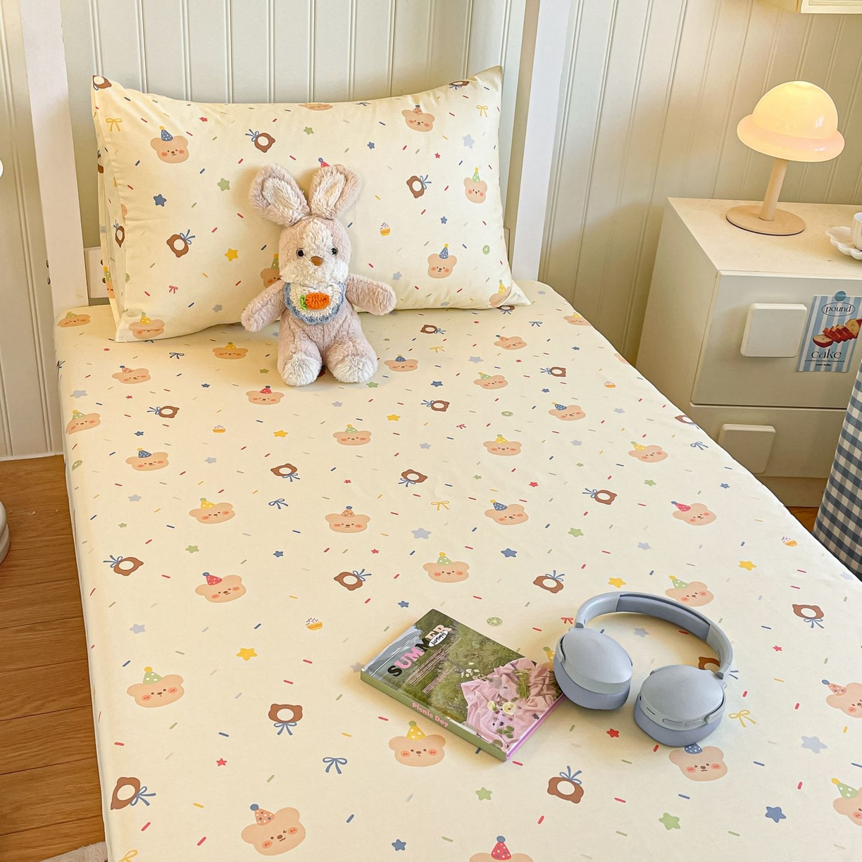 91家纺网 家纺一手货源 找家纺 寻米 2026新款春夏13070印花三件套单品系列-单被套 黄油小熊