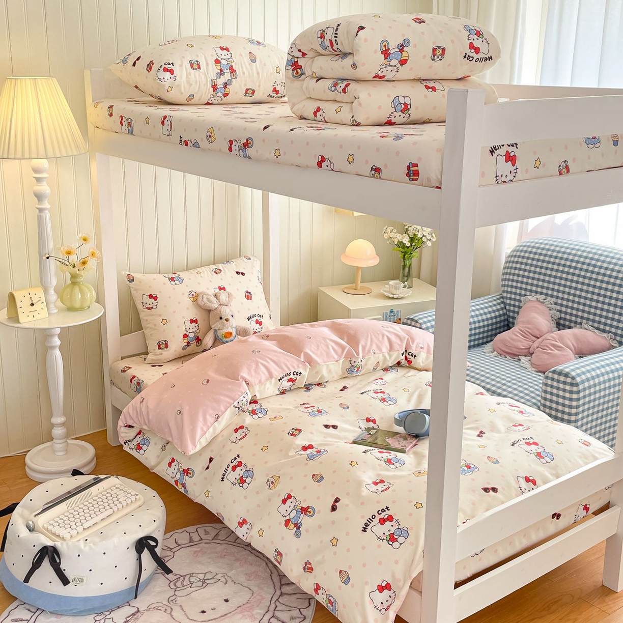 91家纺网 家纺一手货源 找家纺 寻米 2026新款春夏13070印花三件套单品系列-单被套 快乐小喵