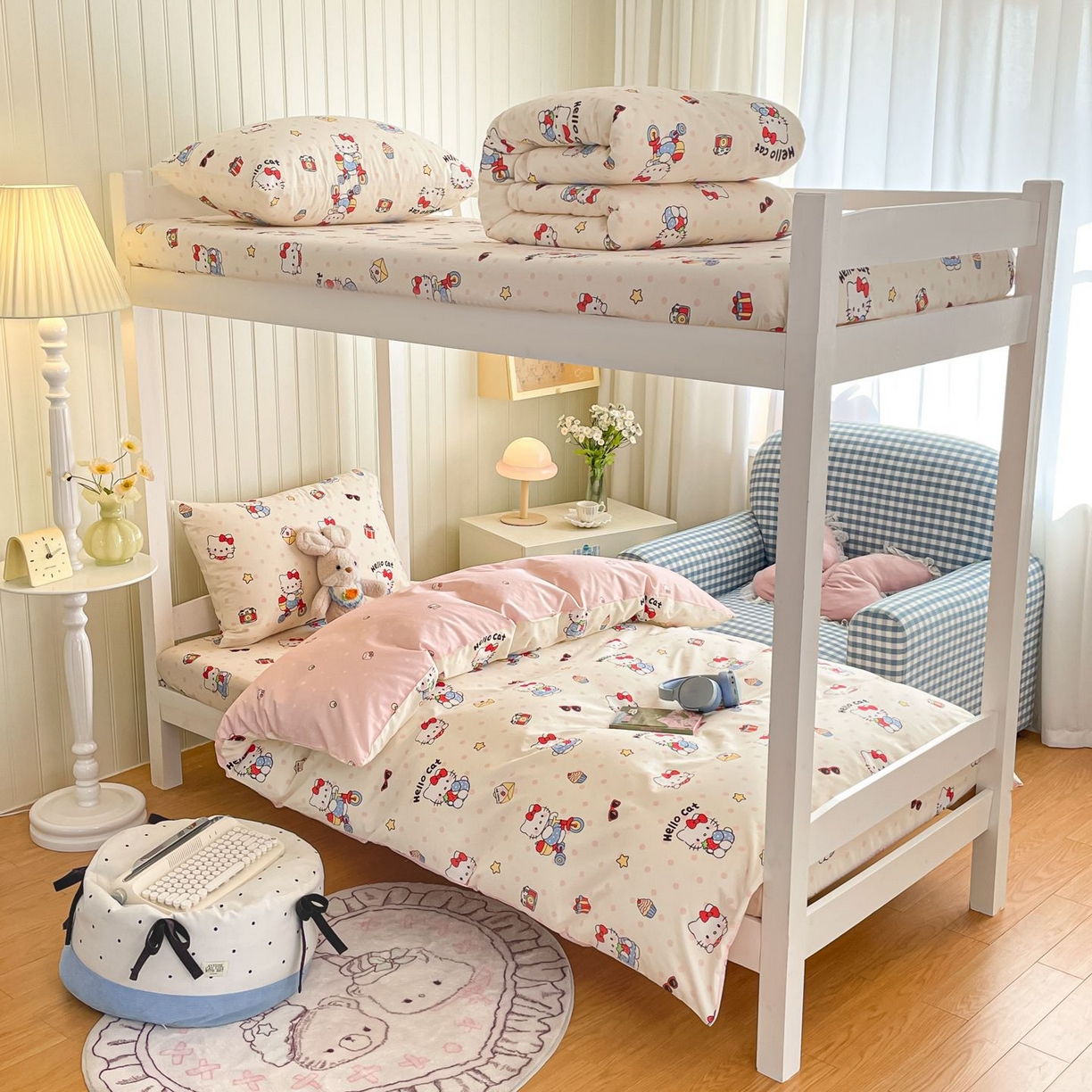 91家纺网 家纺一手货源 找家纺 寻米 2026新款春夏13070印花三件套单品系列-单被套 快乐小喵