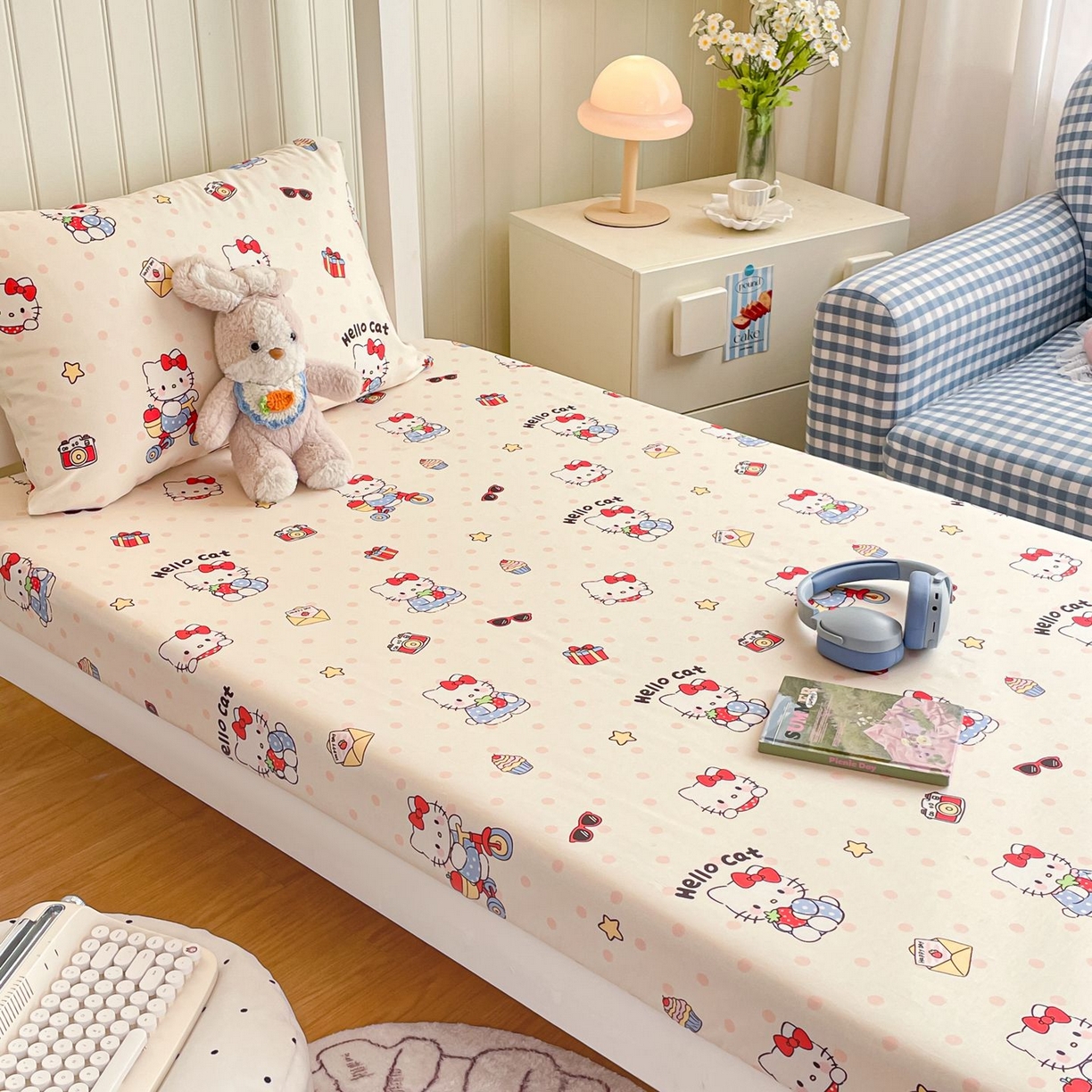 91家纺网 家纺一手货源 找家纺 寻米 2026新款春夏13070印花三件套单品系列-单被套 快乐小喵