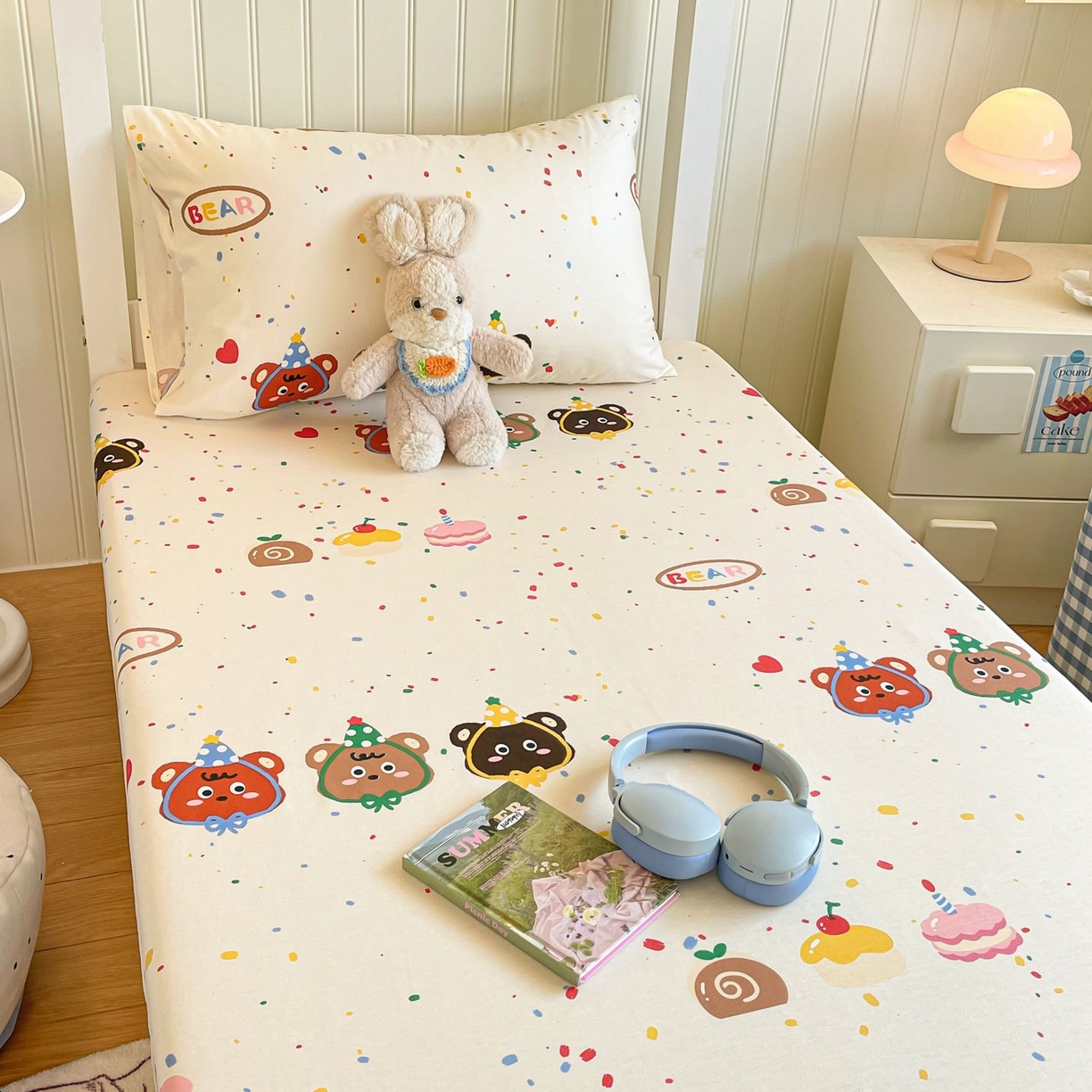 91家纺网 家纺一手货源 找家纺 寻米 2026新款春夏13070印花三件套单品系列-单被套 快乐熊仔