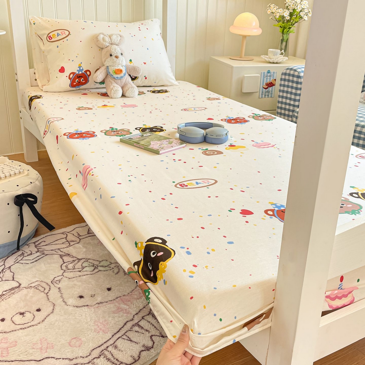 91家纺网 家纺一手货源 找家纺 寻米 2026新款春夏13070印花三件套单品系列-单被套 快乐熊仔