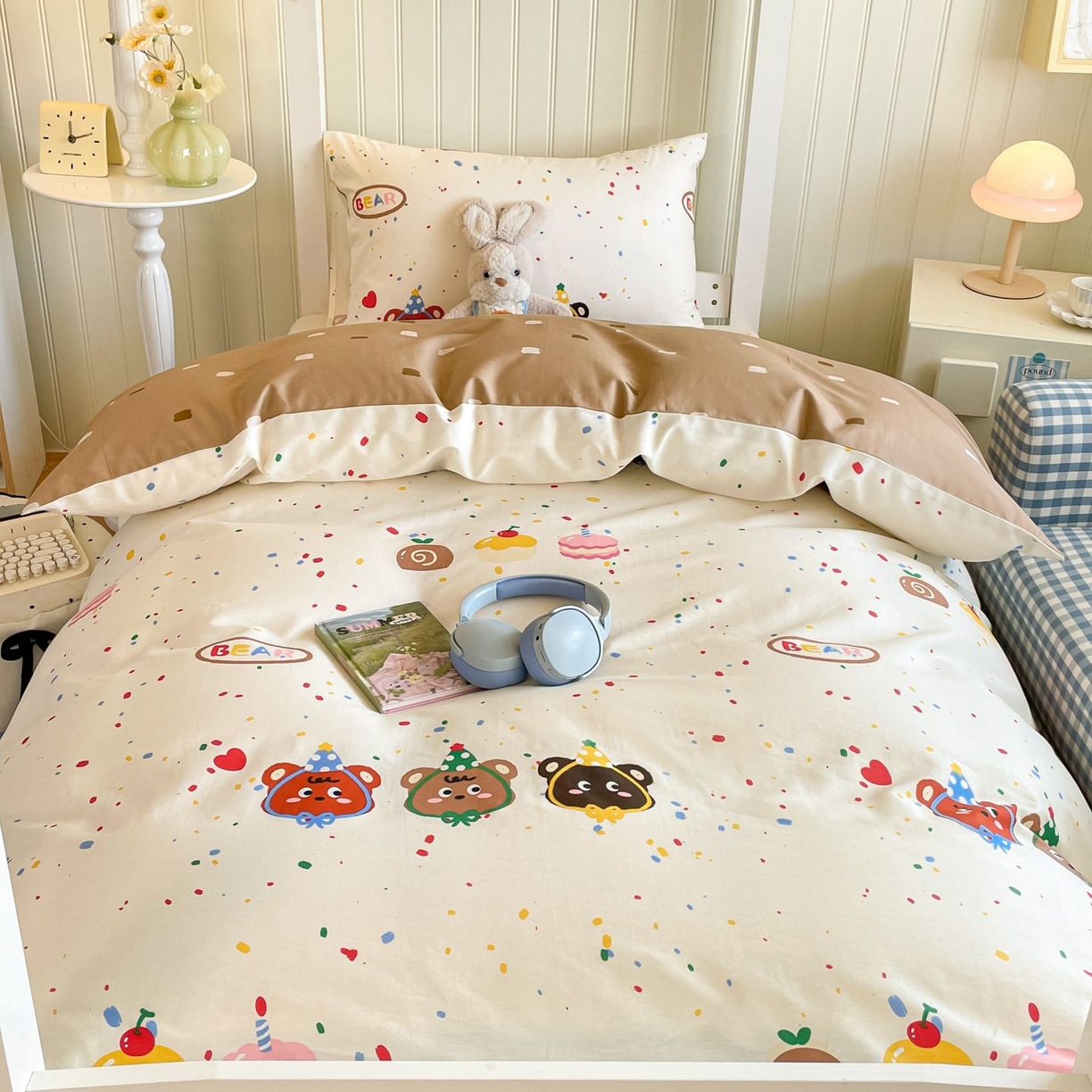 91家纺网 家纺一手货源 找家纺 寻米 2026新款春夏13070印花三件套单品系列-单被套 快乐熊仔