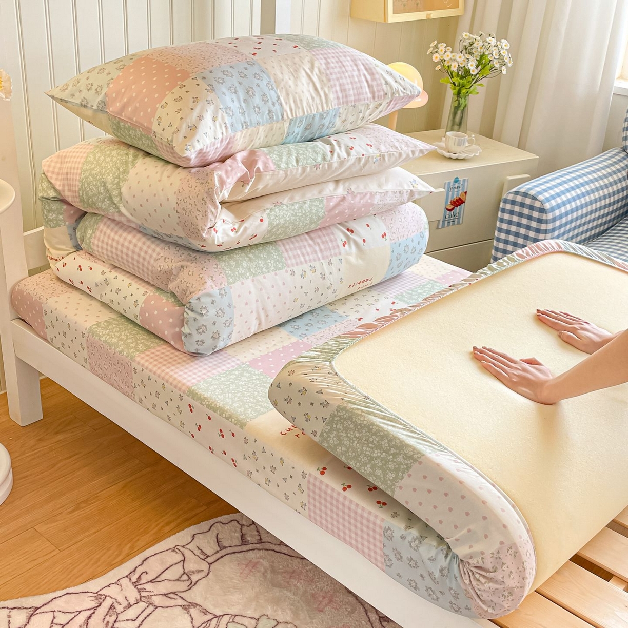 91家纺网 家纺一手货源 找家纺 寻米 2026新款春夏13070印花三件套单品系列-单被套 美式田园