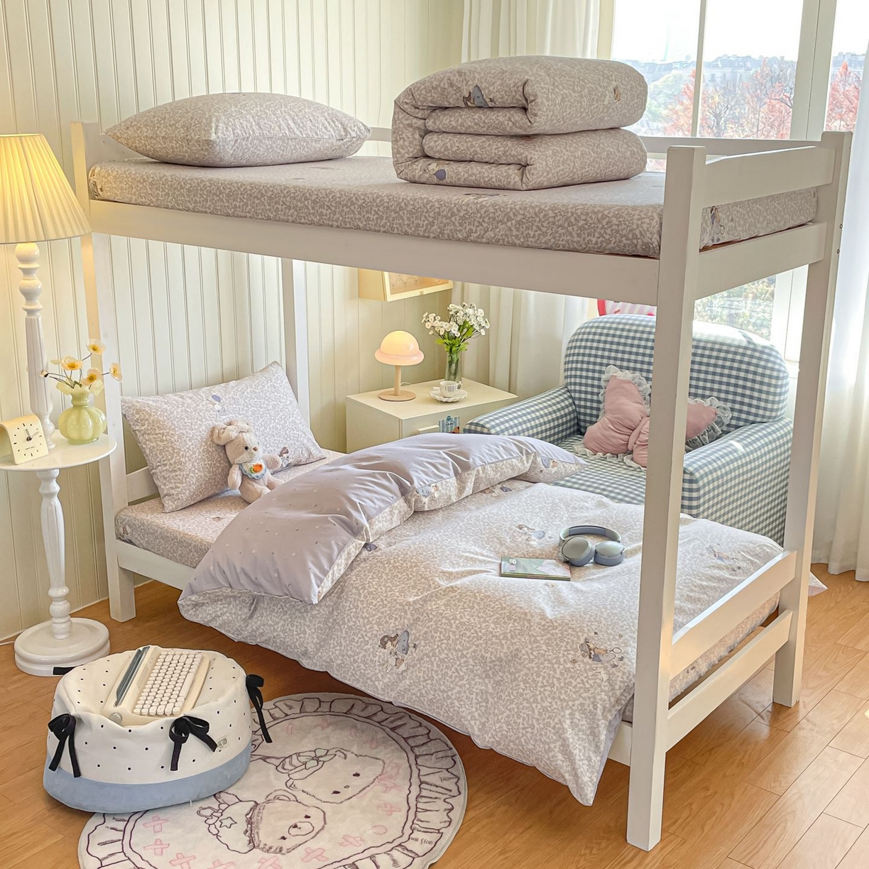 91家纺网 家纺一手货源 找家纺 寻米 2026新款春夏13070印花三件套单品系列-单被套 萌兔花园