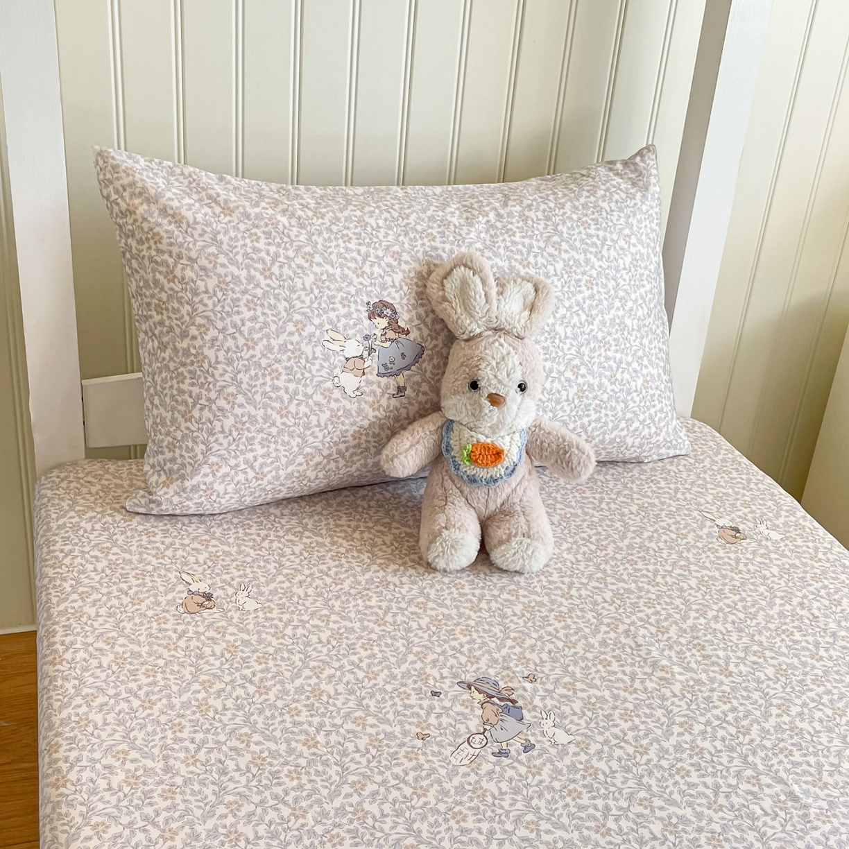 91家纺网 家纺一手货源 找家纺 寻米 2026新款春夏13070印花三件套单品系列-单被套 萌兔花园