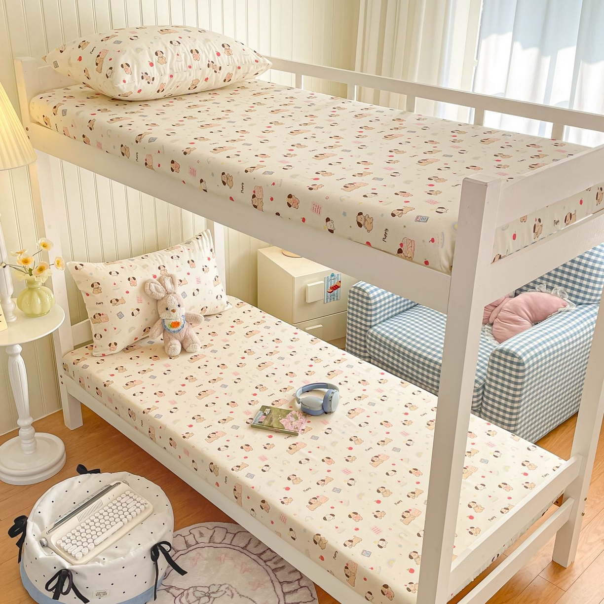 91家纺网 家纺一手货源 找家纺 寻米 2026新款春夏13070印花三件套单品系列-单被套 奶酪小狗