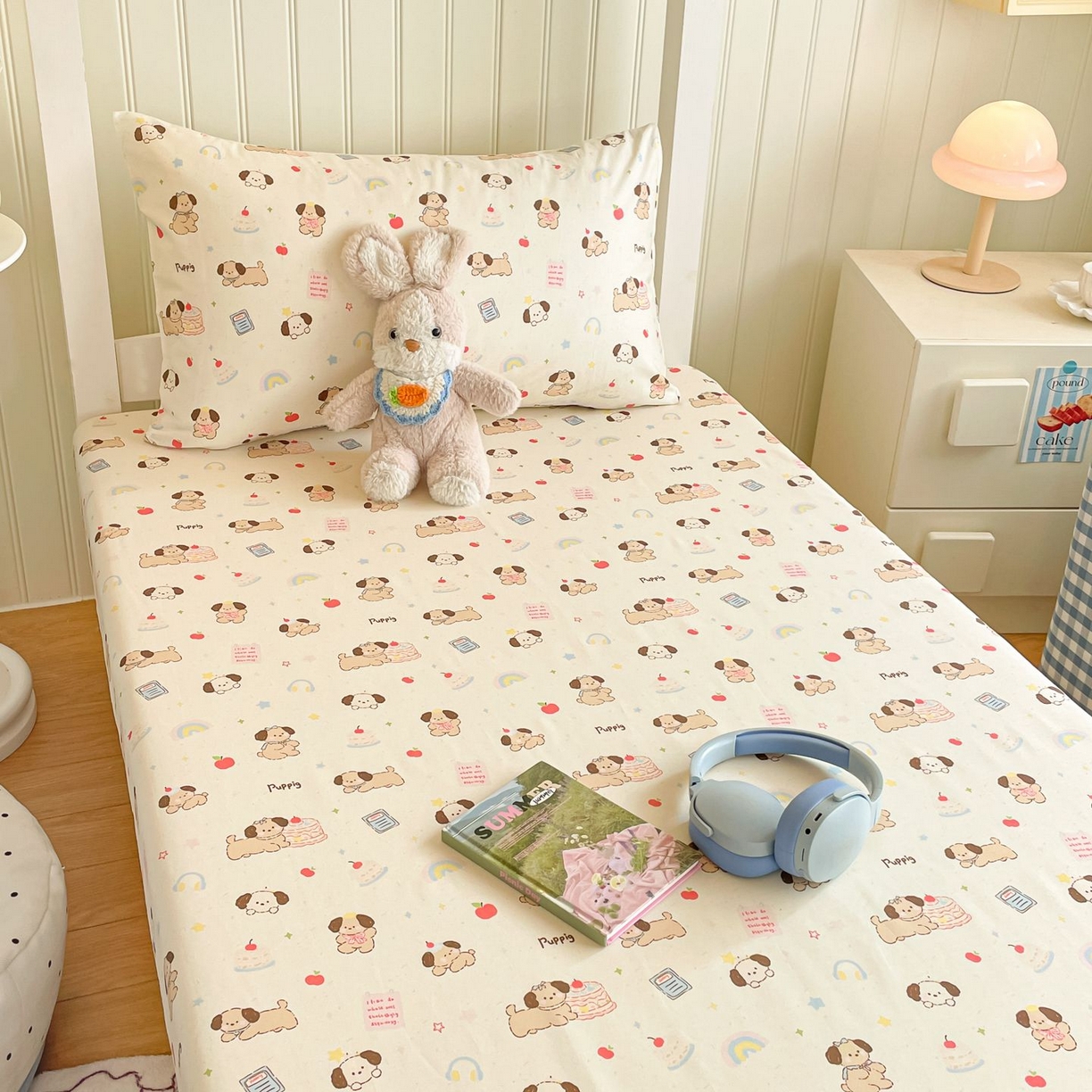 91家纺网 家纺一手货源 找家纺 寻米 2026新款春夏13070印花三件套单品系列-单被套 奶酪小狗