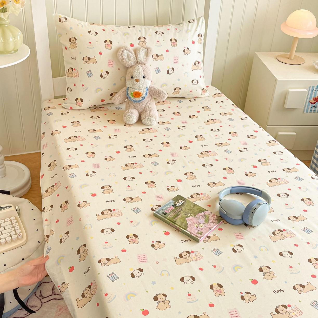 91家纺网 家纺一手货源 找家纺 寻米 2026新款春夏13070印花三件套单品系列-单被套 奶酪小狗