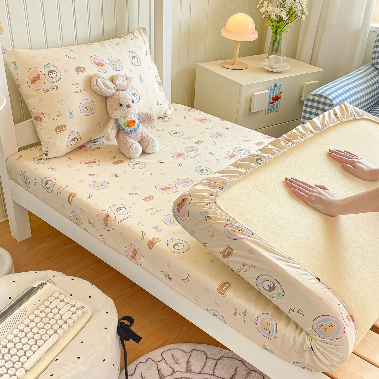 91家纺网 家纺一手货源 找家纺 寻米 2026新款春夏13070印花三件套单品系列-单被套 奇妙动物园