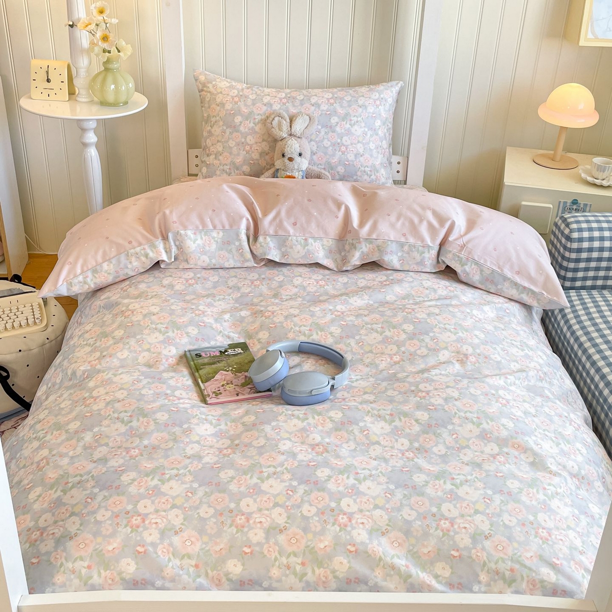 91家纺网 家纺一手货源 找家纺 寻米 2026新款春夏13070印花三件套单品系列-三件套 繁花-粉