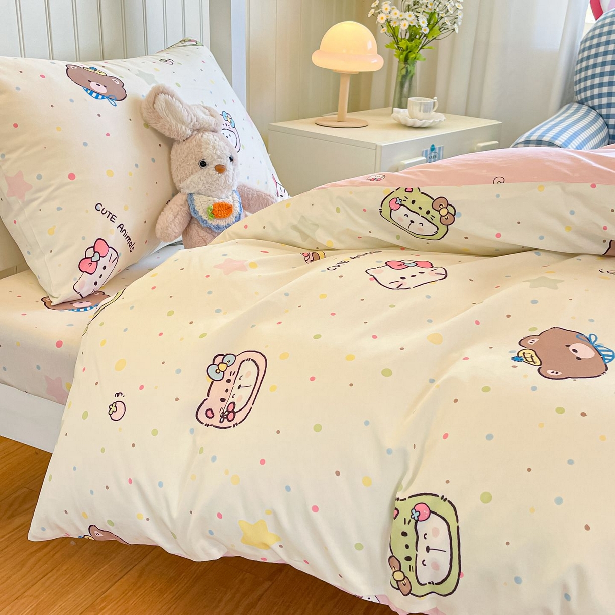 91家纺网 家纺一手货源 找家纺 寻米 2026新款春夏13070印花三件套单品系列-单被套 甜豆星球