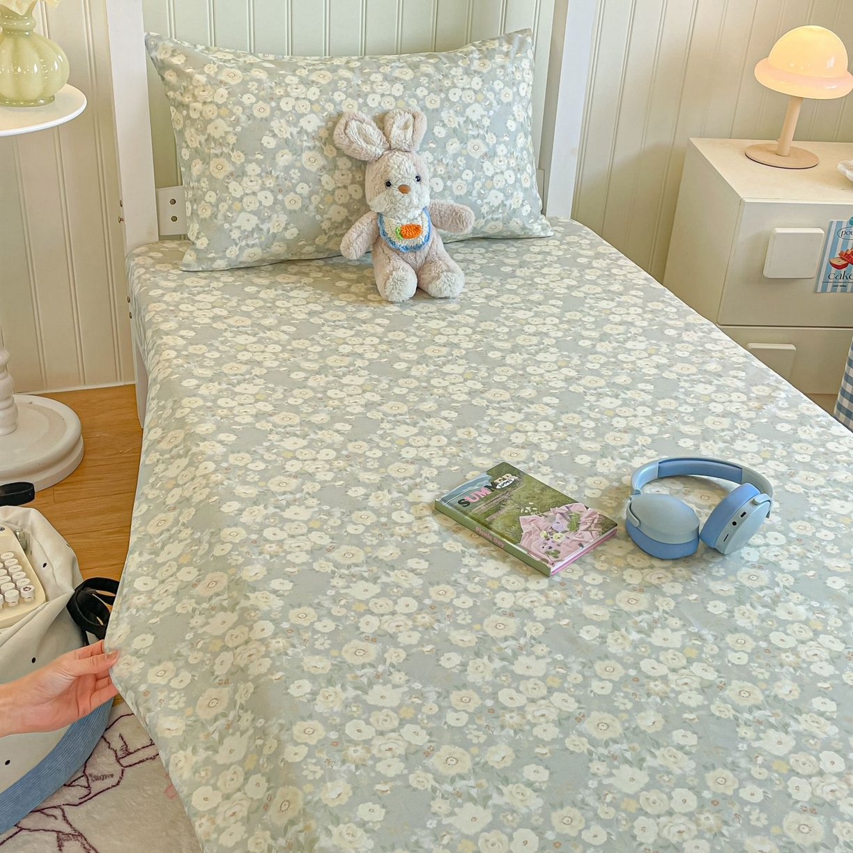 91家纺网 家纺一手货源 找家纺 寻米 2026新款春夏13070印花三件套单品系列-三件套 繁花-绿