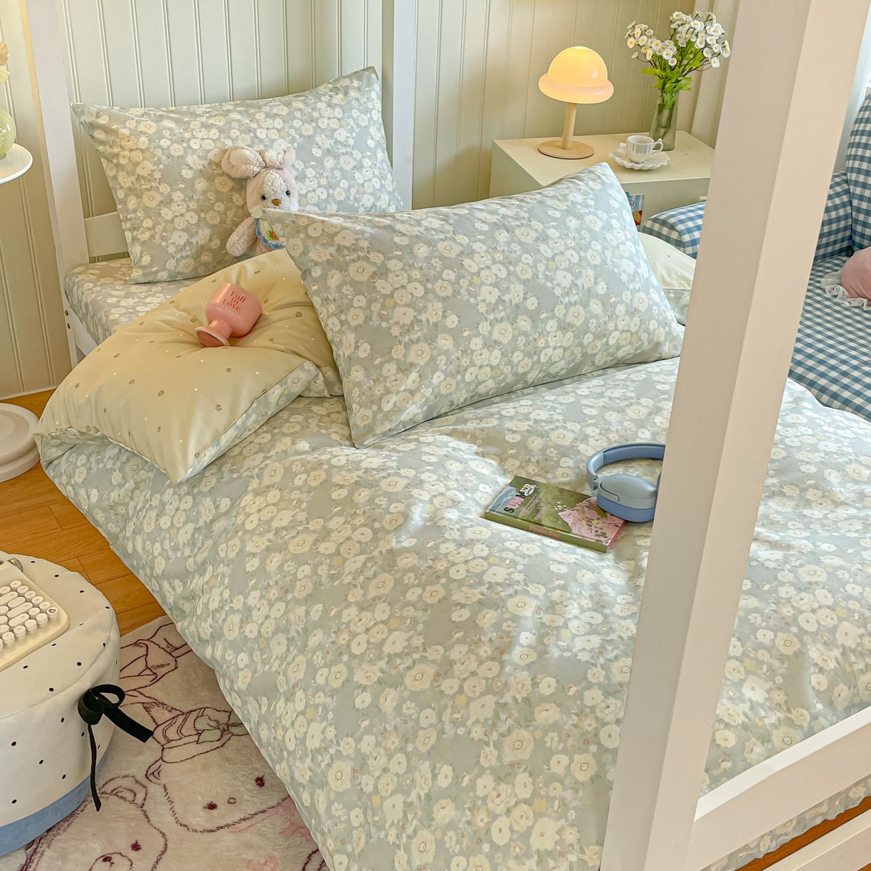 91家纺网 家纺一手货源 找家纺 寻米 2026新款春夏13070印花三件套单品系列-三件套 繁花-绿