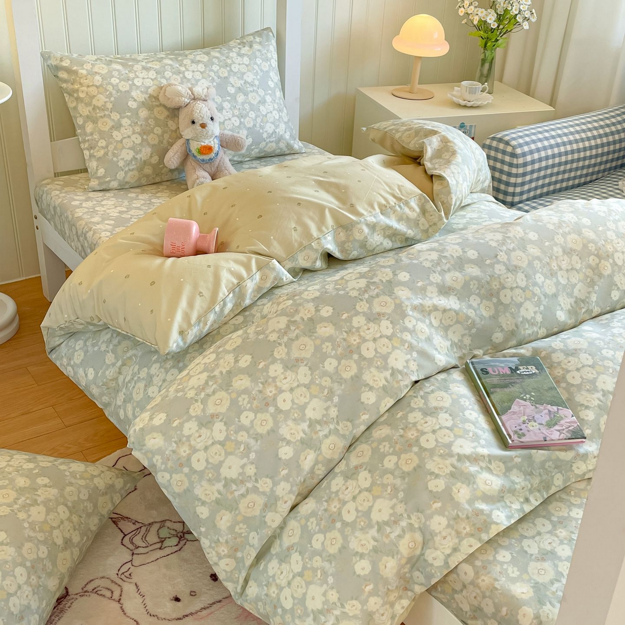 91家纺网 家纺一手货源 找家纺 寻米 2026新款春夏13070印花三件套单品系列-三件套 繁花-绿