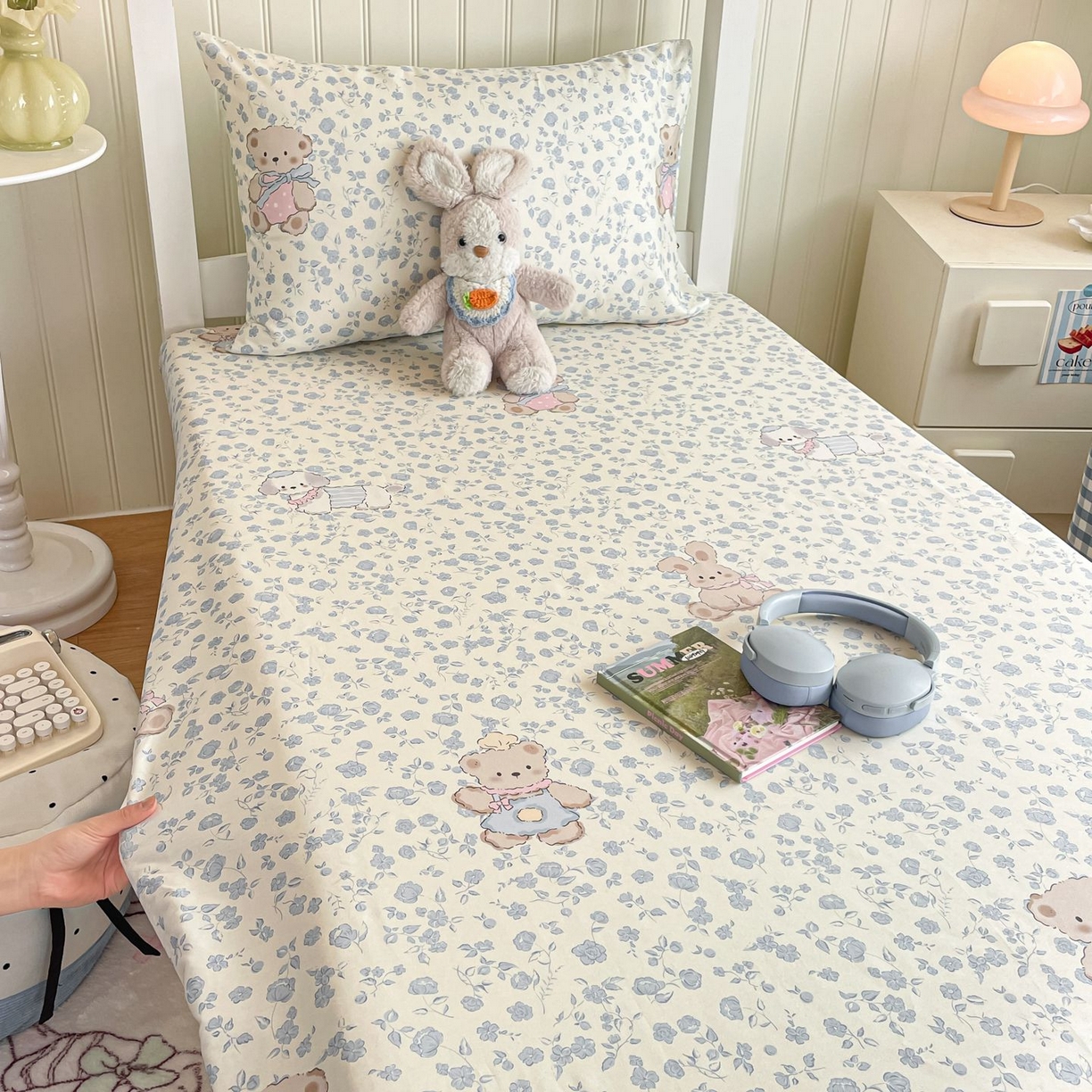 91家纺网 家纺一手货源 找家纺 寻米 2026新款春夏13070印花三件套单品系列-单被套 甜梦小熊