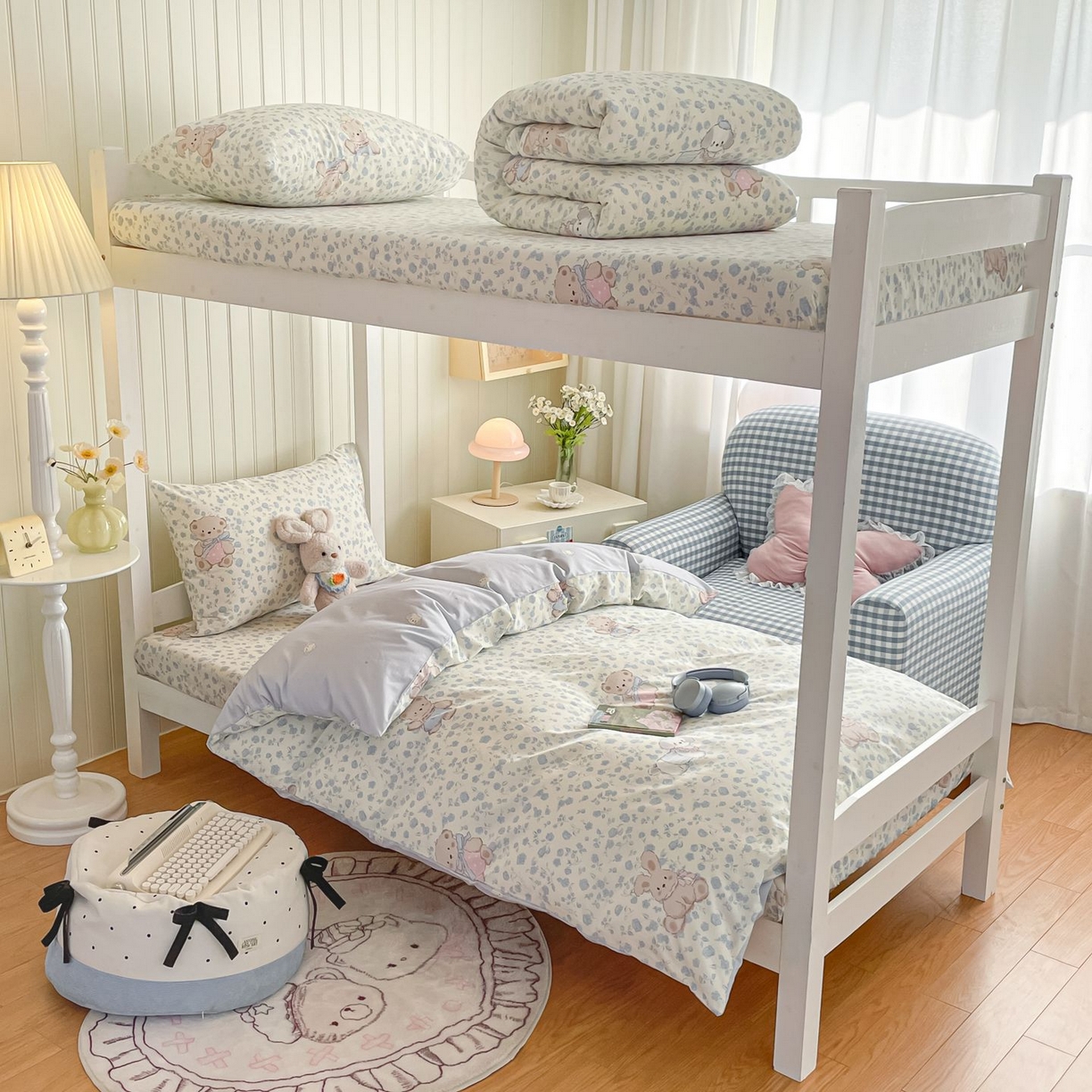 91家纺网 家纺一手货源 找家纺 寻米 2026新款春夏13070印花三件套单品系列-单被套 甜梦小熊