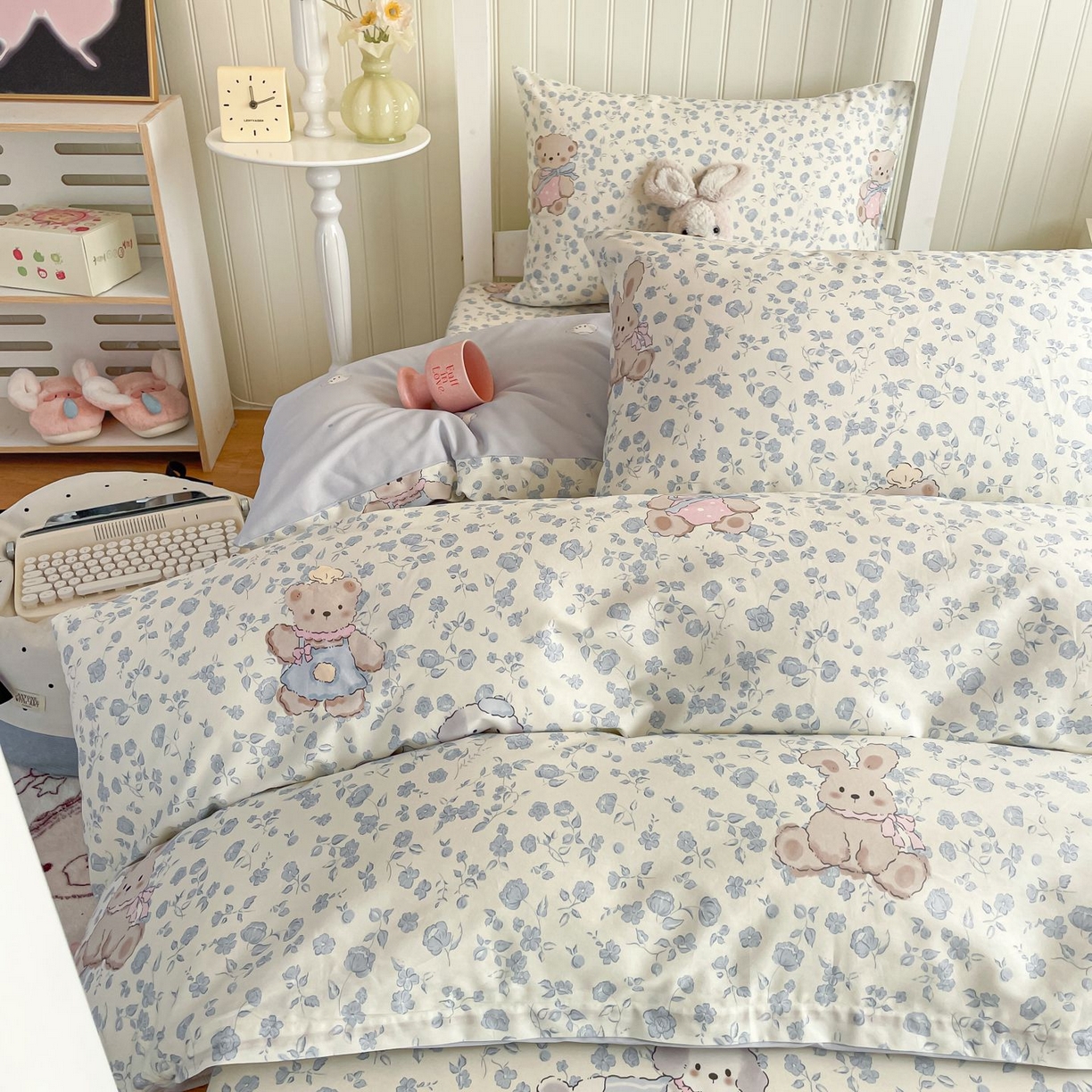 91家纺网 家纺一手货源 找家纺 寻米 2026新款春夏13070印花三件套单品系列-单被套 甜梦小熊