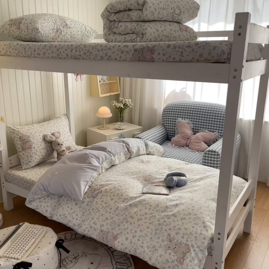 91家纺网 家纺一手货源 找家纺 寻米 2026新款春夏13070印花三件套单品系列-单被套 甜梦小熊