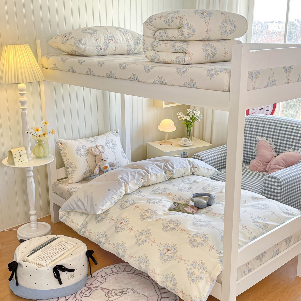 寻米 2026新款春夏13070印花三件套单品系列-三件套 花园凯蒂