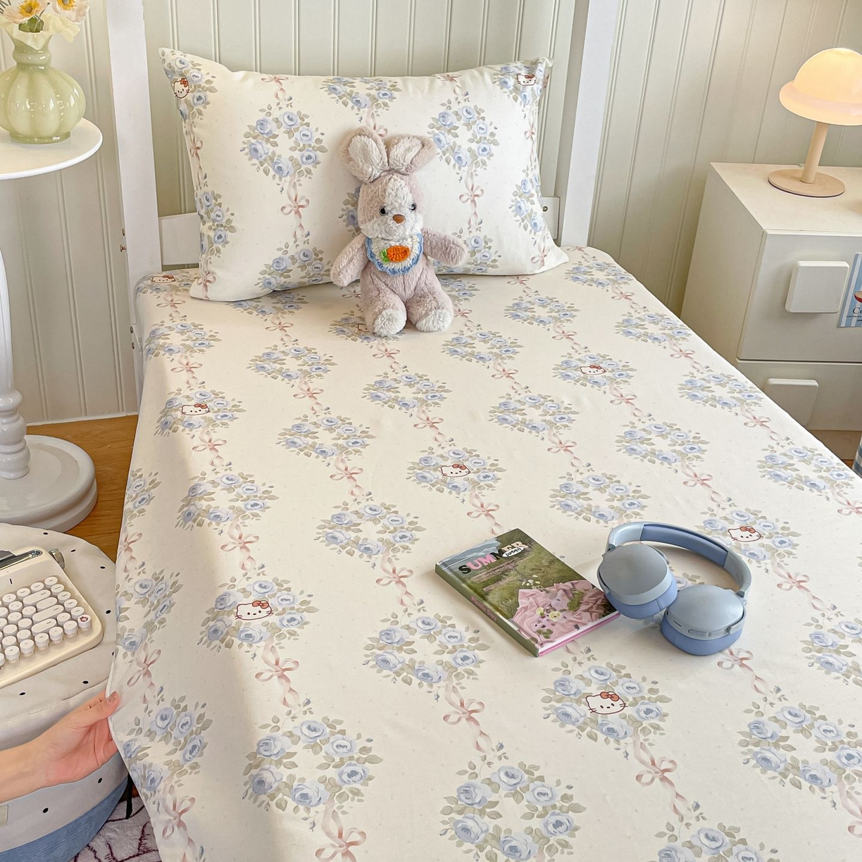 91家纺网 家纺一手货源 找家纺 寻米 2026新款春夏13070印花三件套单品系列-三件套 花园凯蒂