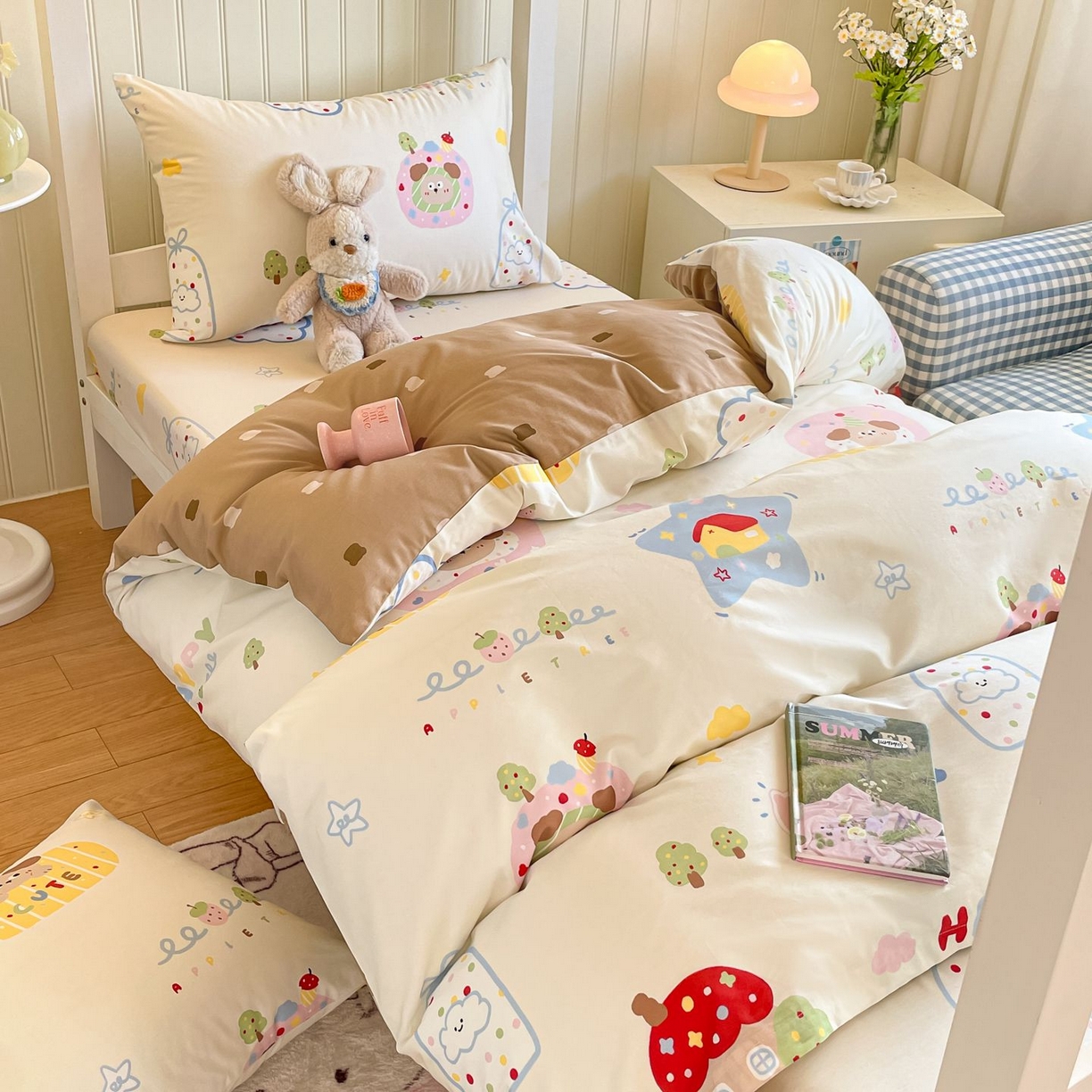 91家纺网 家纺一手货源 找家纺 寻米 2026新款春夏13070印花三件套单品系列-单被套 香草泡芙