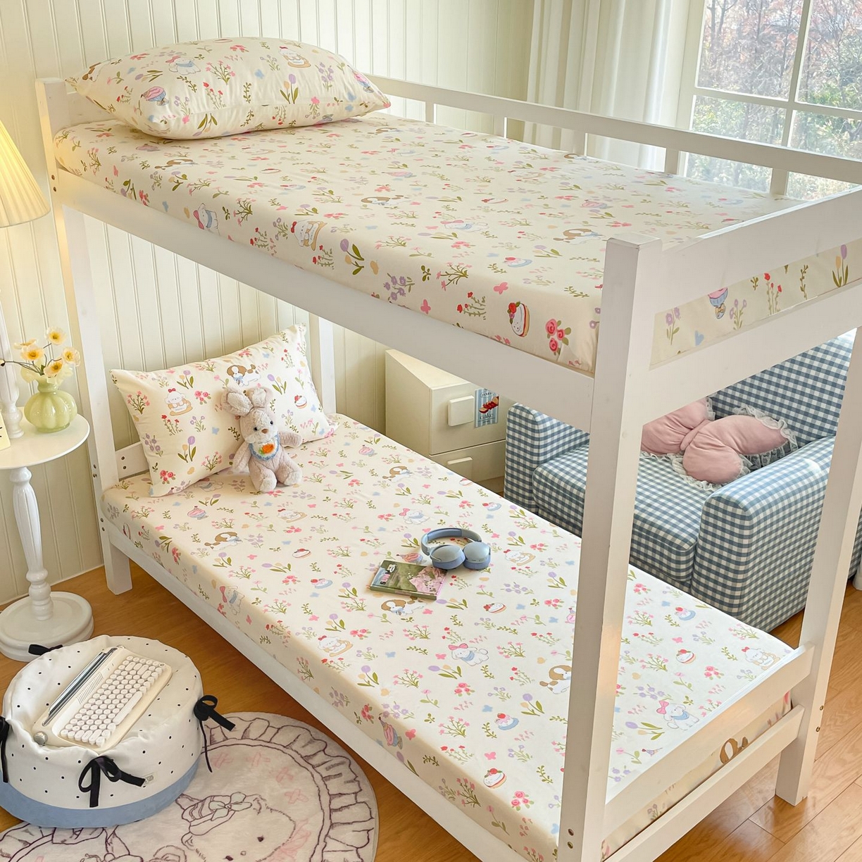 91家纺网 家纺一手货源 找家纺 寻米 2026新款春夏13070印花三件套单品系列-三件套 花园小狗