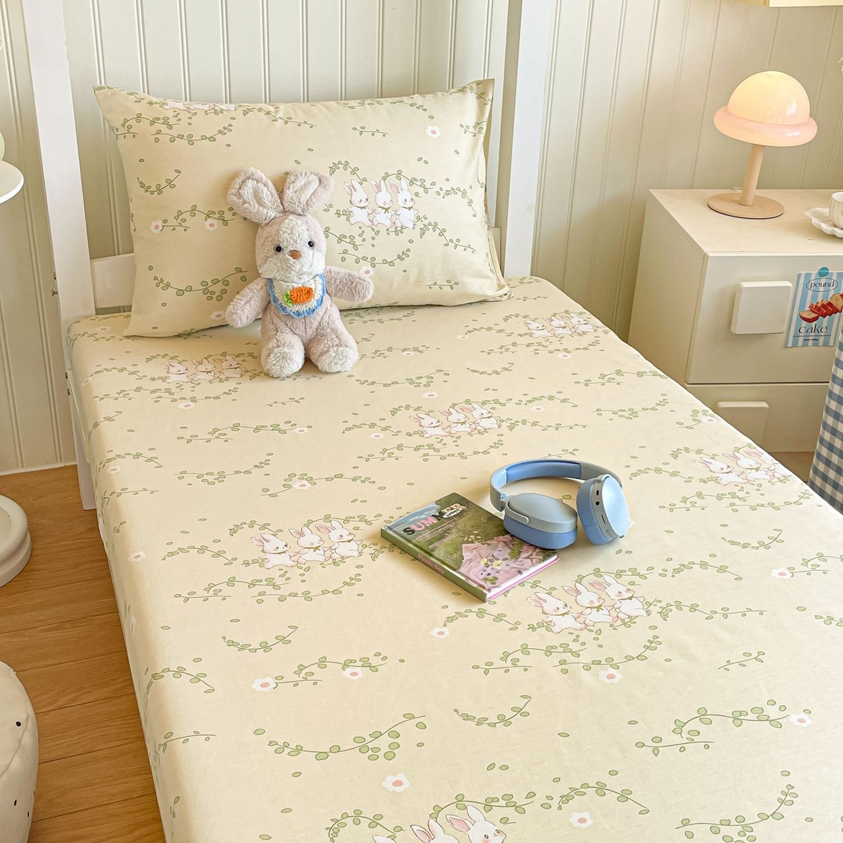 91家纺网 家纺一手货源 找家纺 寻米 2026新款春夏13070印花三件套单品系列-三件套 花园小兔