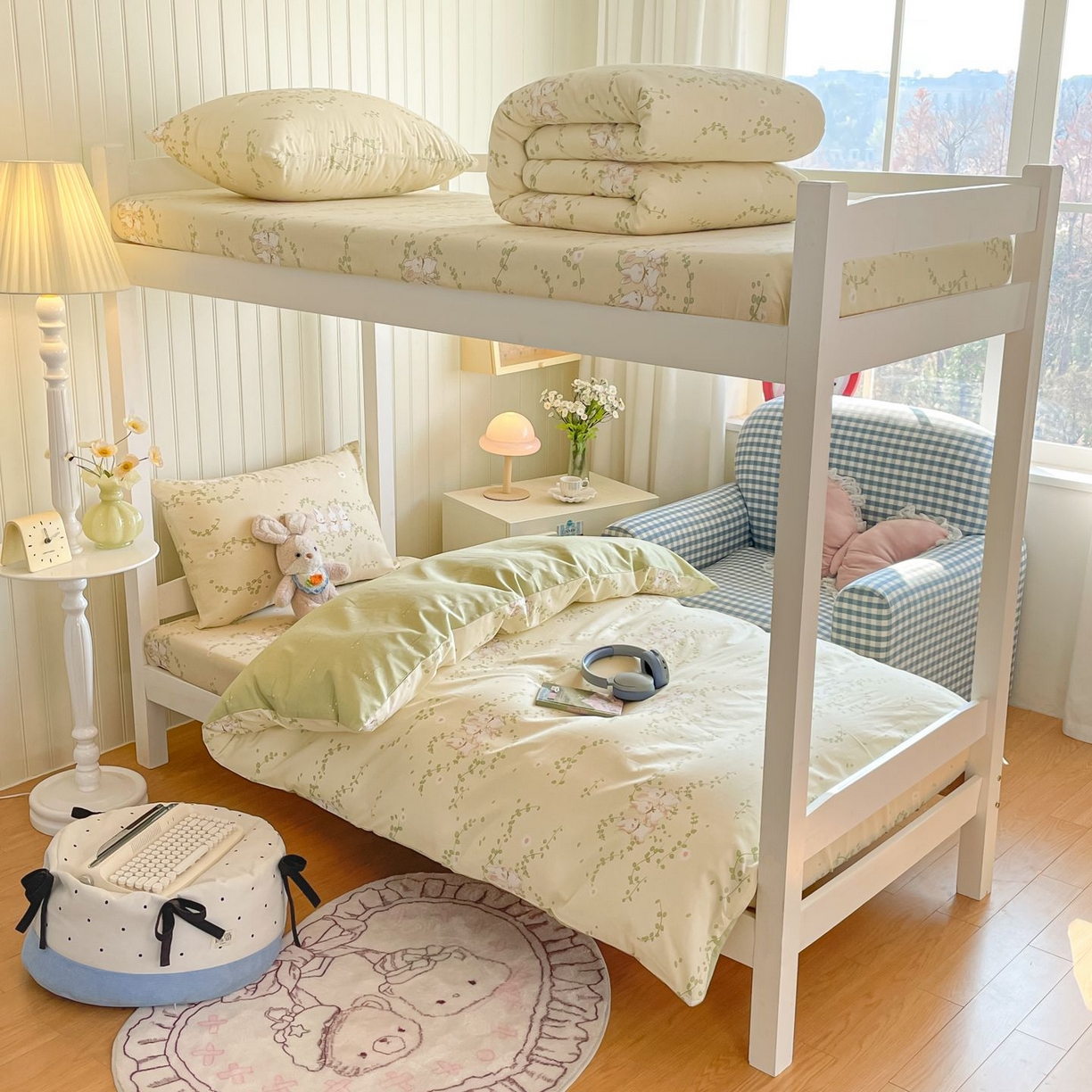 91家纺网 家纺一手货源 找家纺 寻米 2026新款春夏13070印花三件套单品系列-三件套 花园小兔