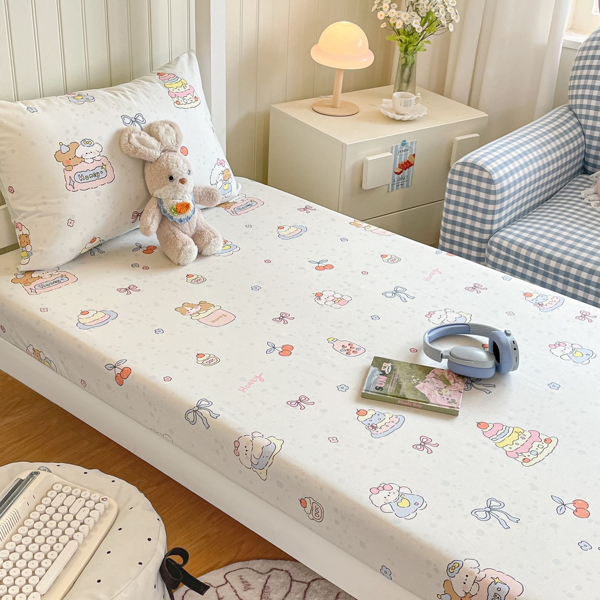 91家纺网 家纺一手货源 找家纺 寻米 2026新款春夏13070印花三件套单品系列-单被套 小熊饼干