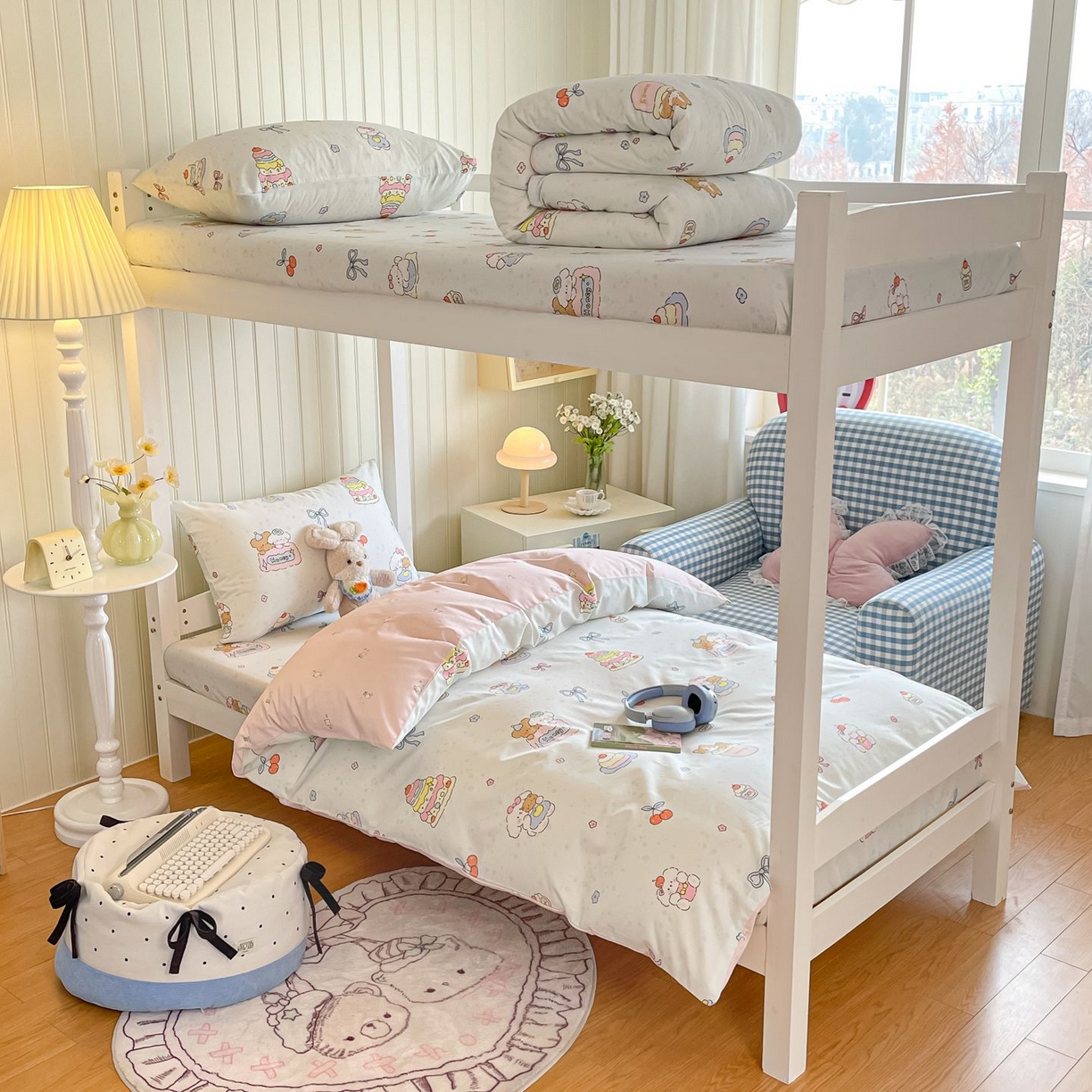 91家纺网 家纺一手货源 找家纺 寻米 2026新款春夏13070印花三件套单品系列-单被套 小熊饼干