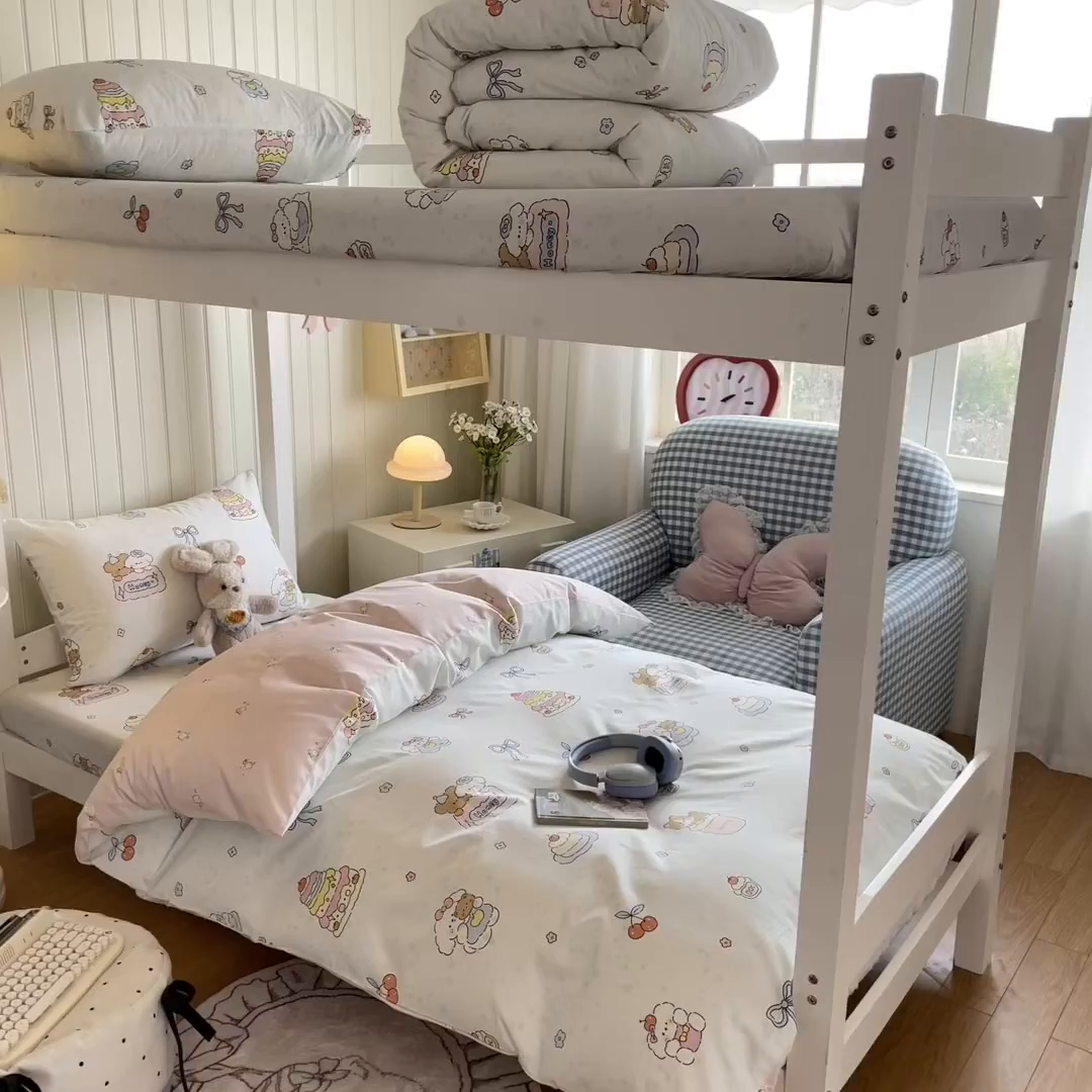 91家纺网 家纺一手货源 找家纺 寻米 2026新款春夏13070印花三件套单品系列-单被套 小熊饼干