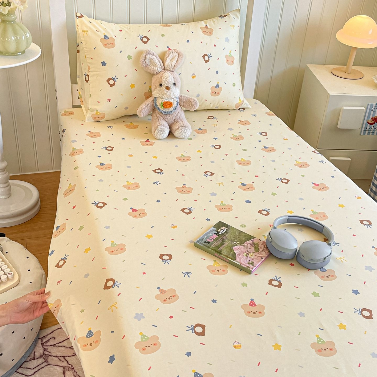 91家纺网 家纺一手货源 找家纺 寻米 2026新款春夏13070印花三件套单品系列-三件套 黄油小熊