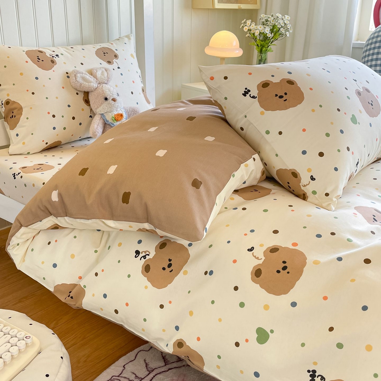 寻米 2026新款春夏13070印花三件套单品系列-单被套 小熊软糖