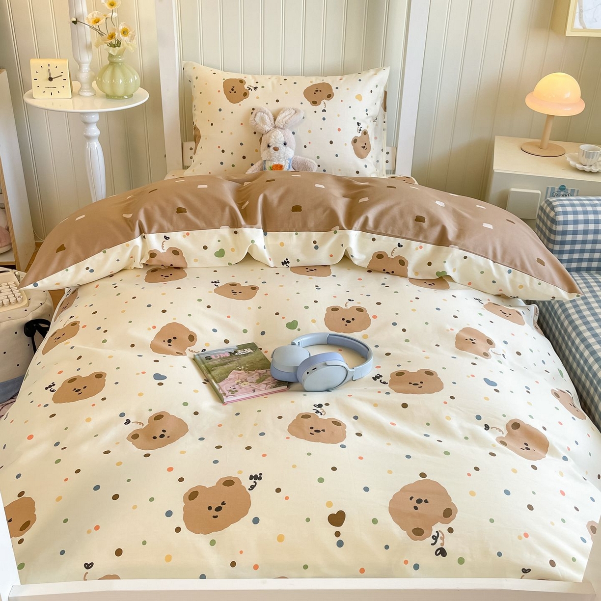 91家纺网 家纺一手货源 找家纺 寻米 2026新款春夏13070印花三件套单品系列-单被套 小熊软糖