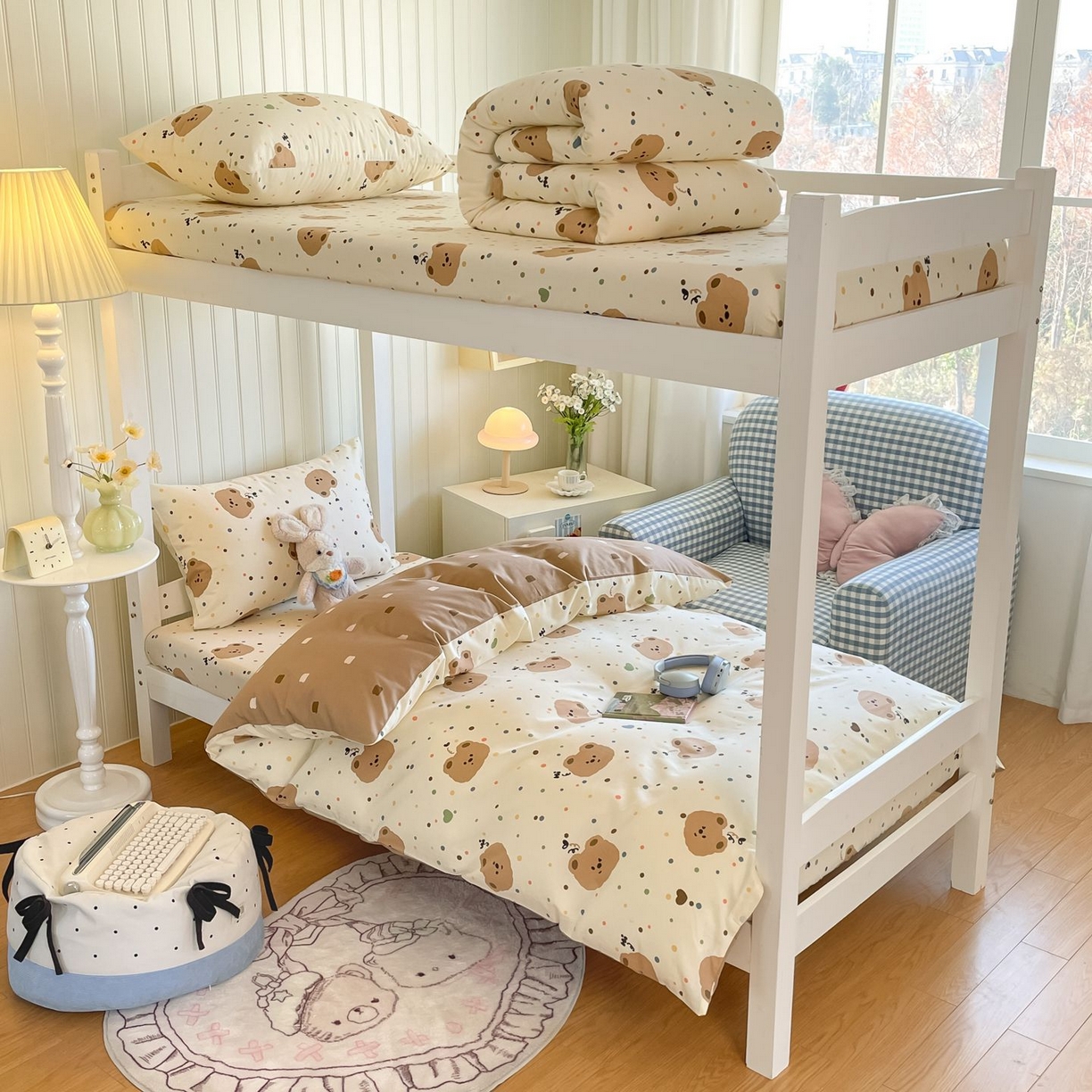 91家纺网 家纺一手货源 找家纺 寻米 2026新款春夏13070印花三件套单品系列-单被套 小熊软糖