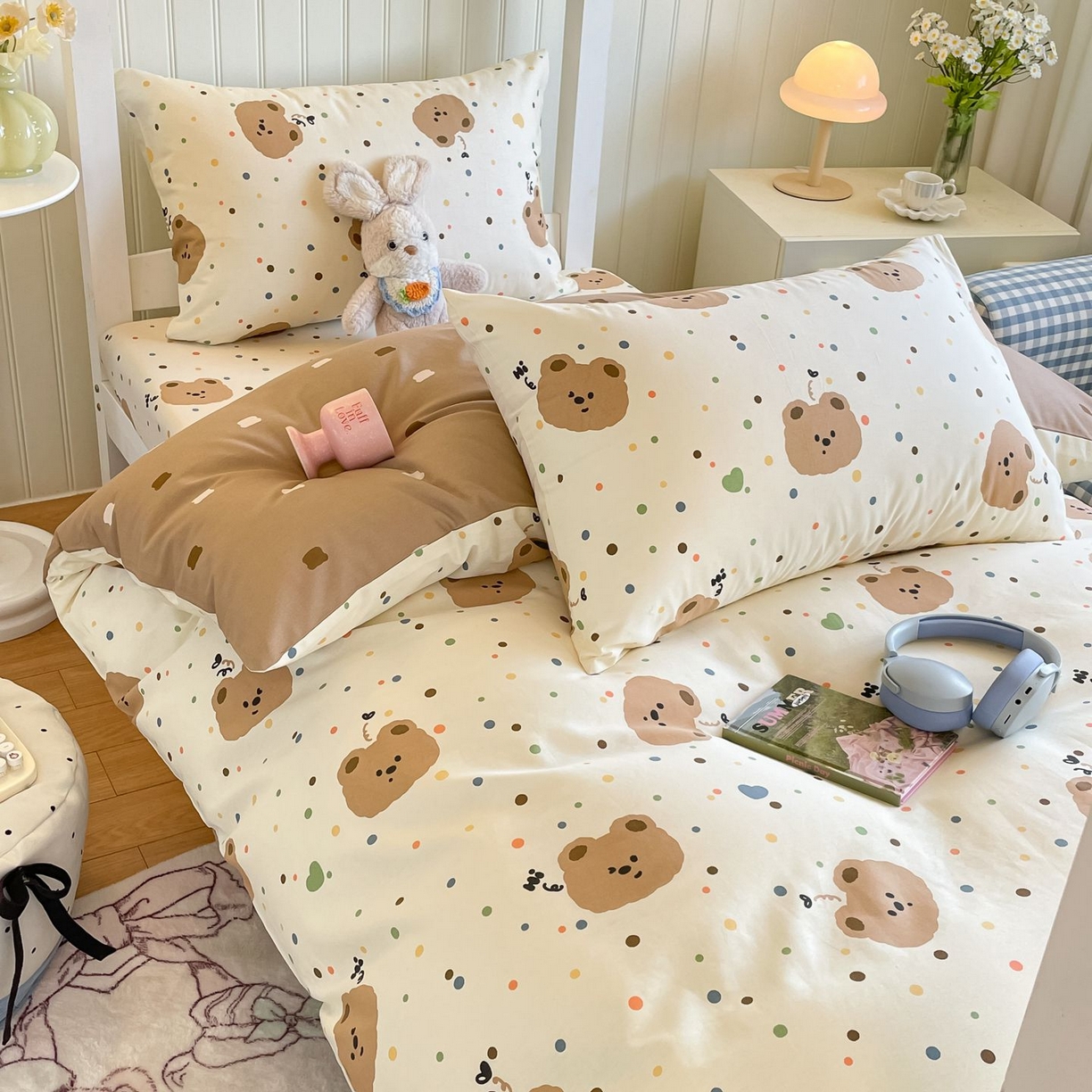 91家纺网 家纺一手货源 找家纺 寻米 2026新款春夏13070印花三件套单品系列-单被套 小熊软糖