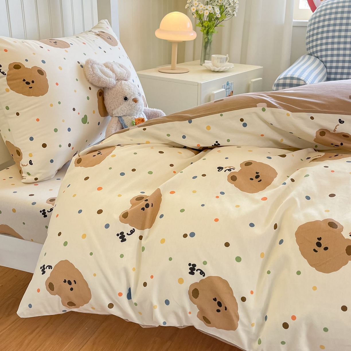 91家纺网 家纺一手货源 找家纺 寻米 2026新款春夏13070印花三件套单品系列-单被套 小熊软糖