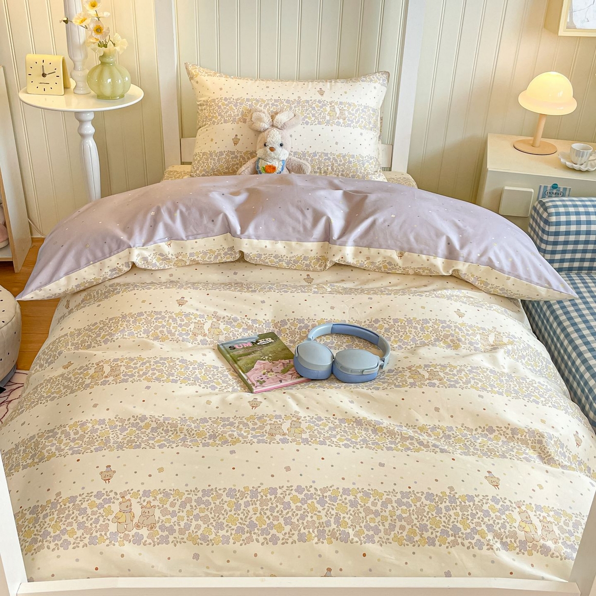 91家纺网 家纺一手货源 找家纺 寻米 2026新款春夏13070印花三件套单品系列-单被套 小熊温蒂