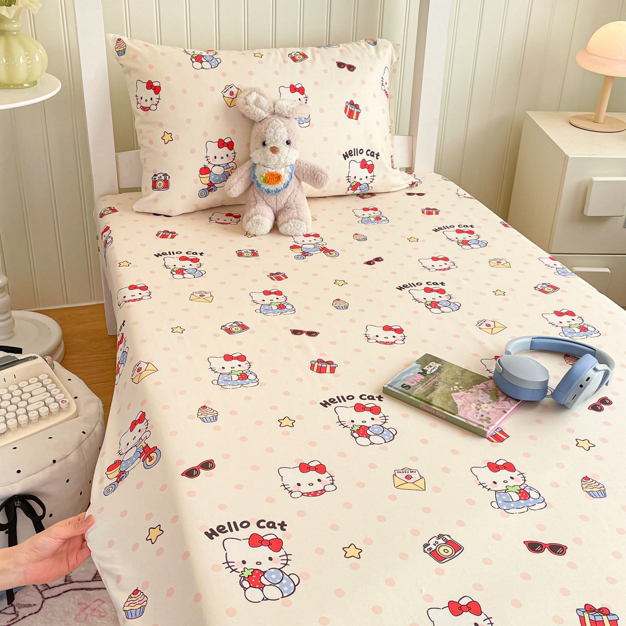 91家纺网 家纺一手货源 找家纺 寻米 2026新款春夏13070印花三件套单品系列-三件套 快乐小喵