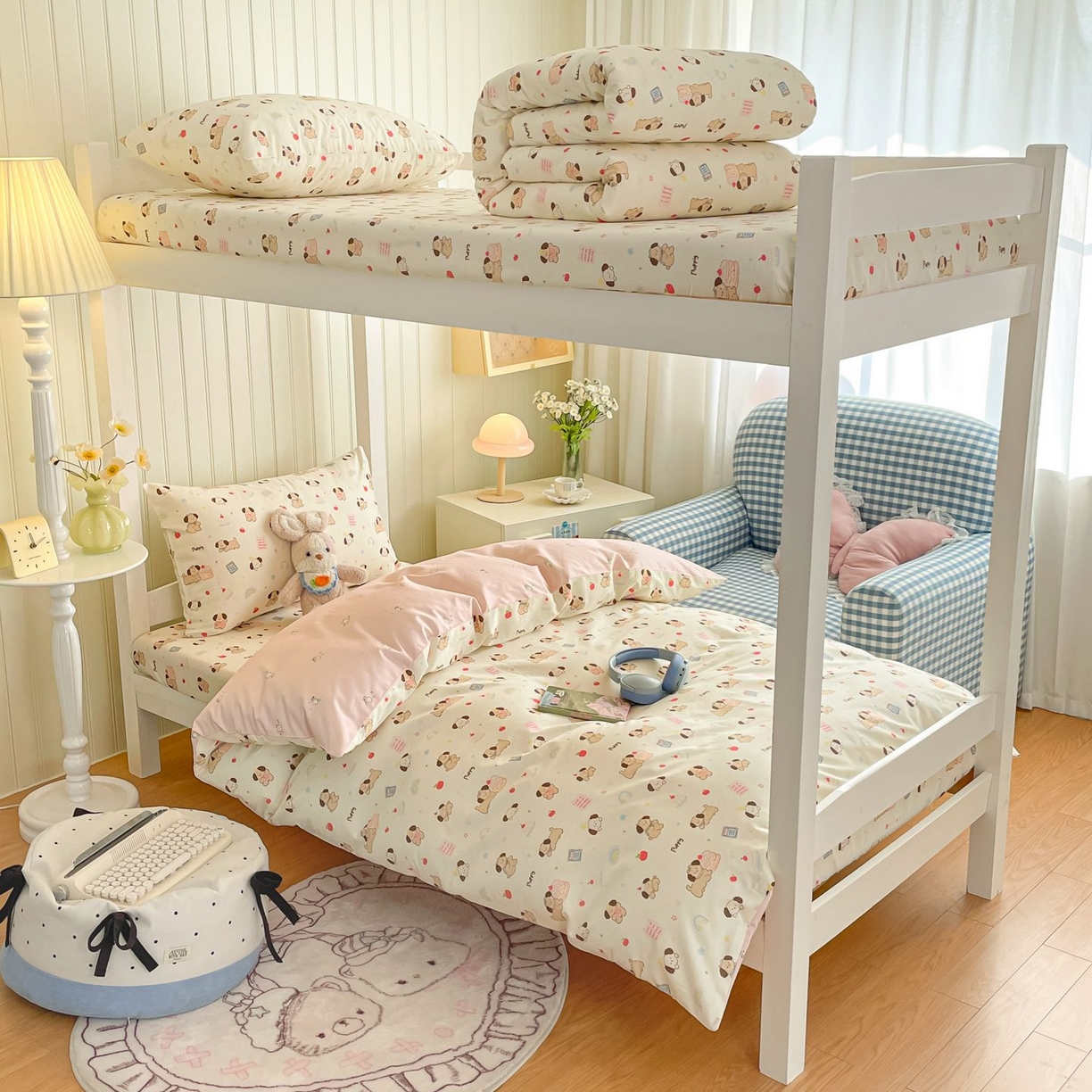 91家纺网 家纺一手货源 找家纺 寻米 2026新款春夏13070印花三件套单品系列-三件套 奶酪小狗